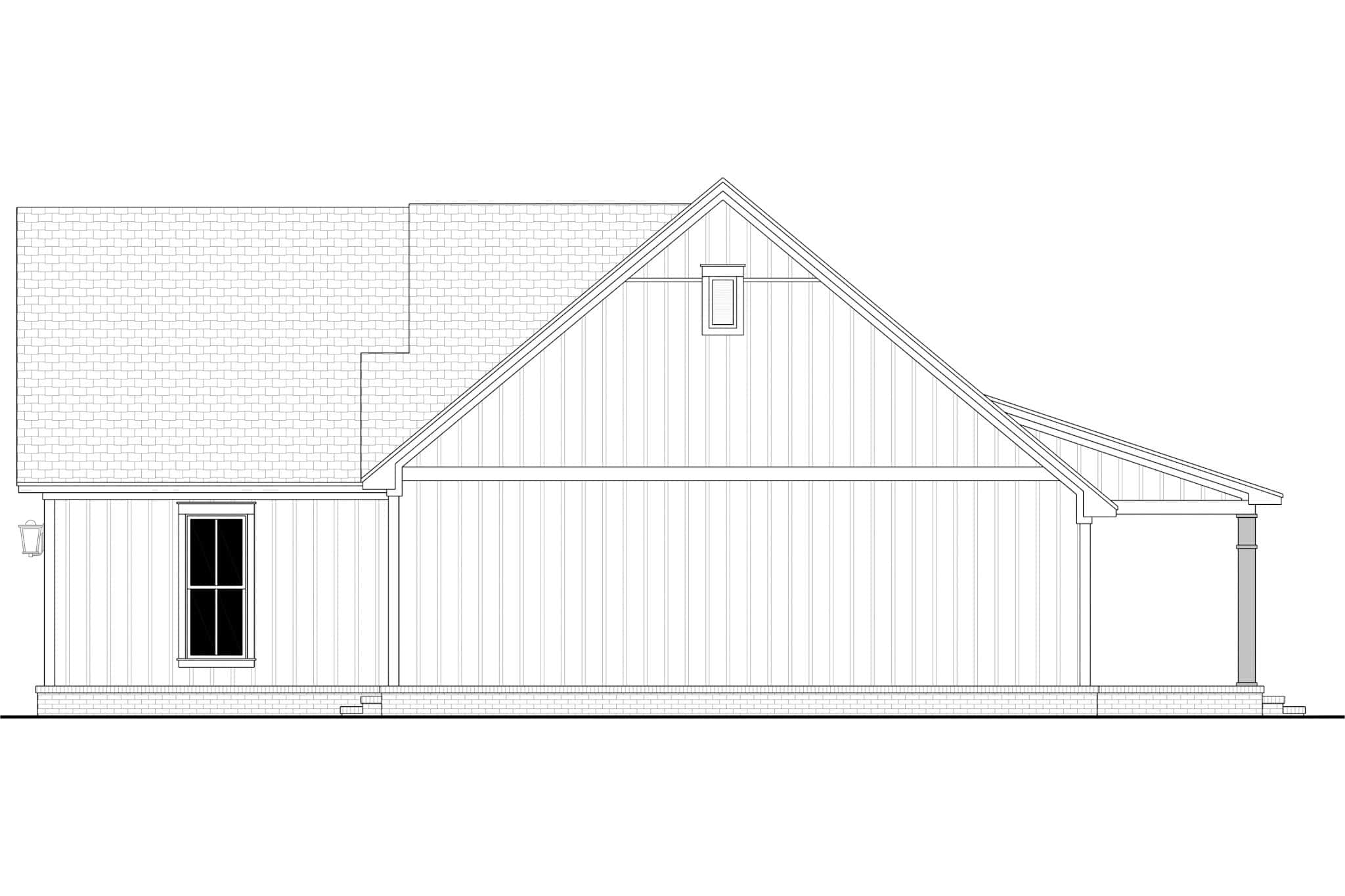 Home Plan Right Elevation of this 3-Bedroom,1526 Sq Ft Plan -142-1546