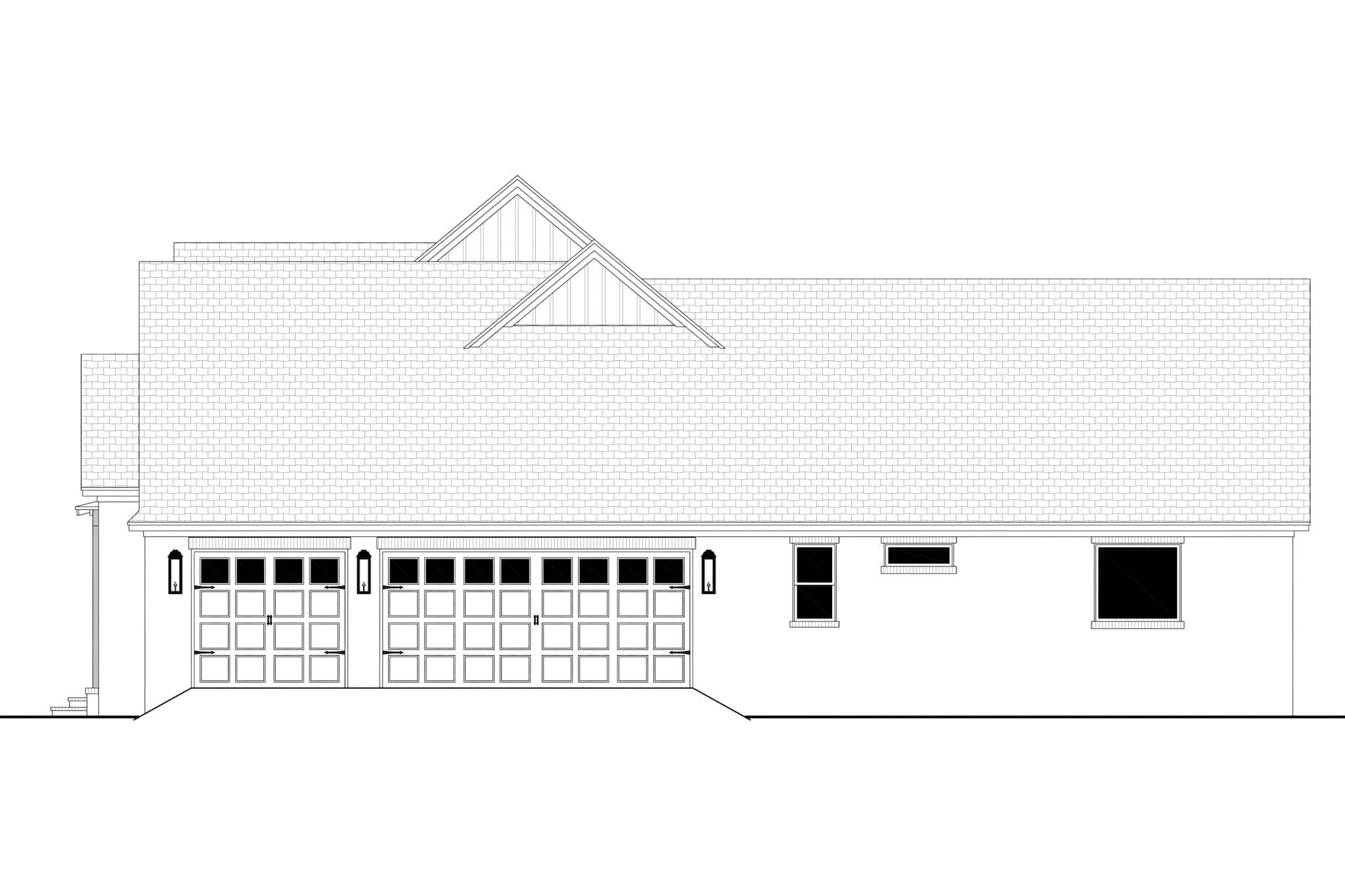 Home Plan Right Elevation of this 5-Bedroom,3500 Sq Ft Plan -142-1548