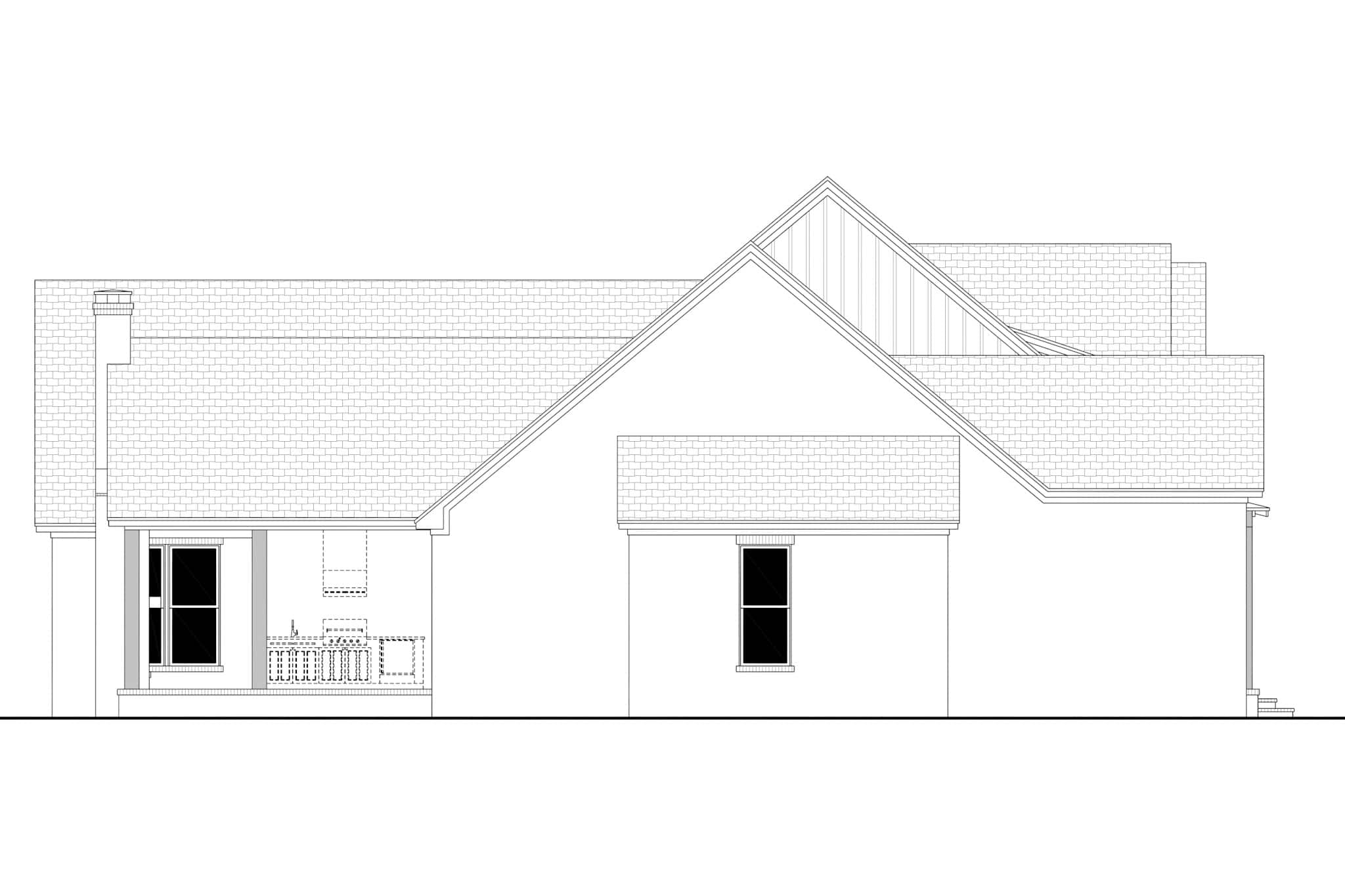Home Plan Left Elevation of this 5-Bedroom,3500 Sq Ft Plan -142-1548