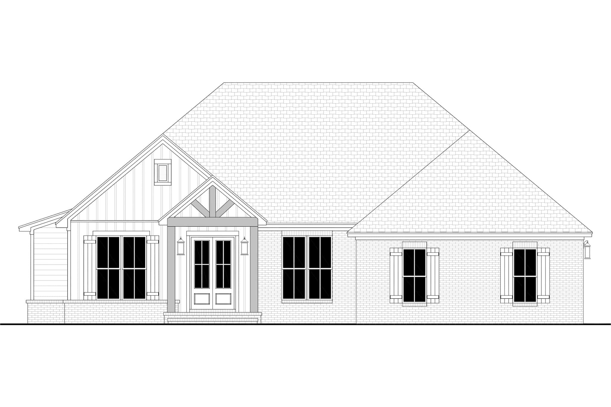 Home Plan Front Elevation of this 4-Bedroom,1880 Sq Ft Plan -142-1549