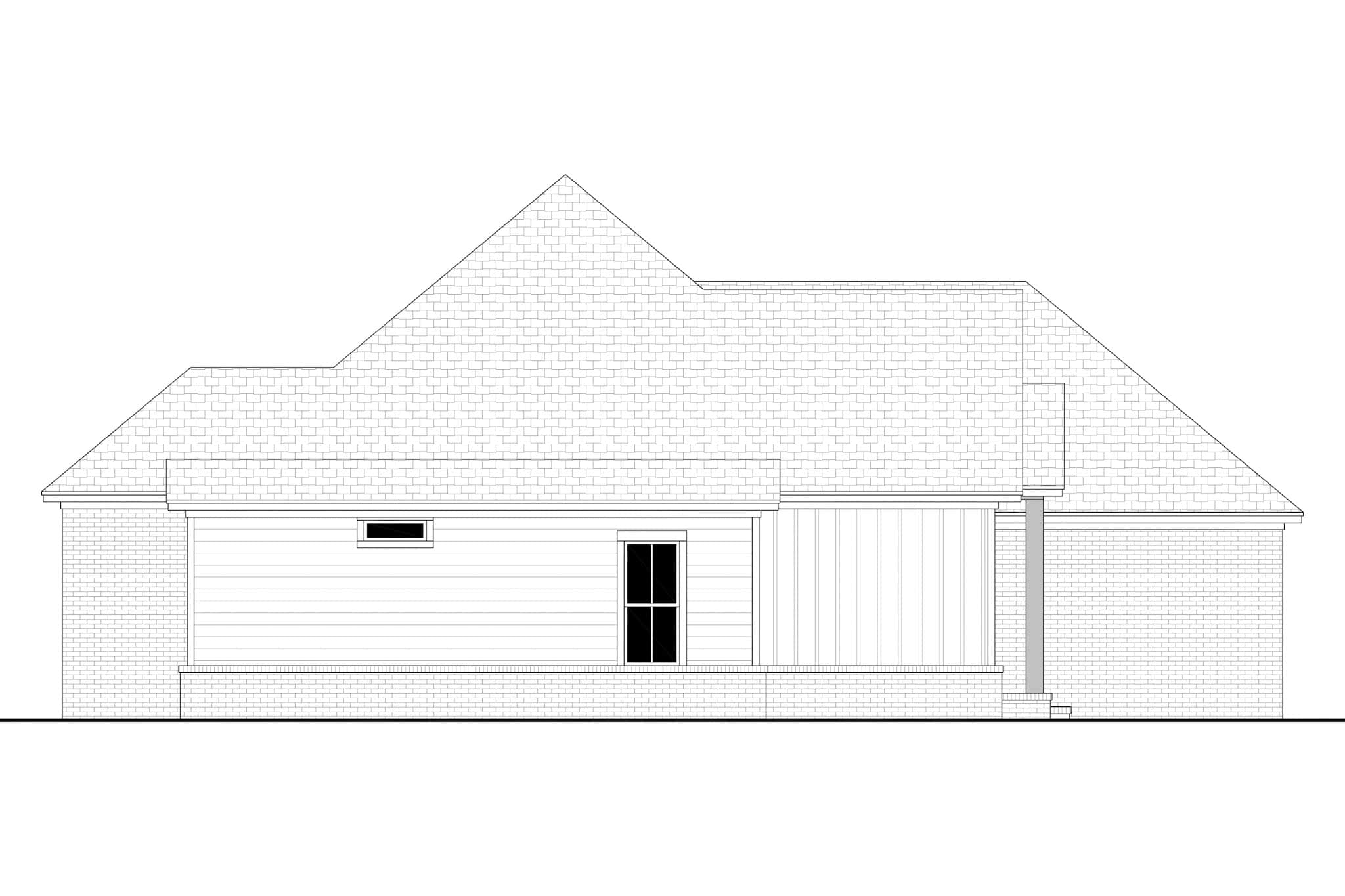 Home Plan Left Elevation of this 4-Bedroom,1880 Sq Ft Plan -142-1549