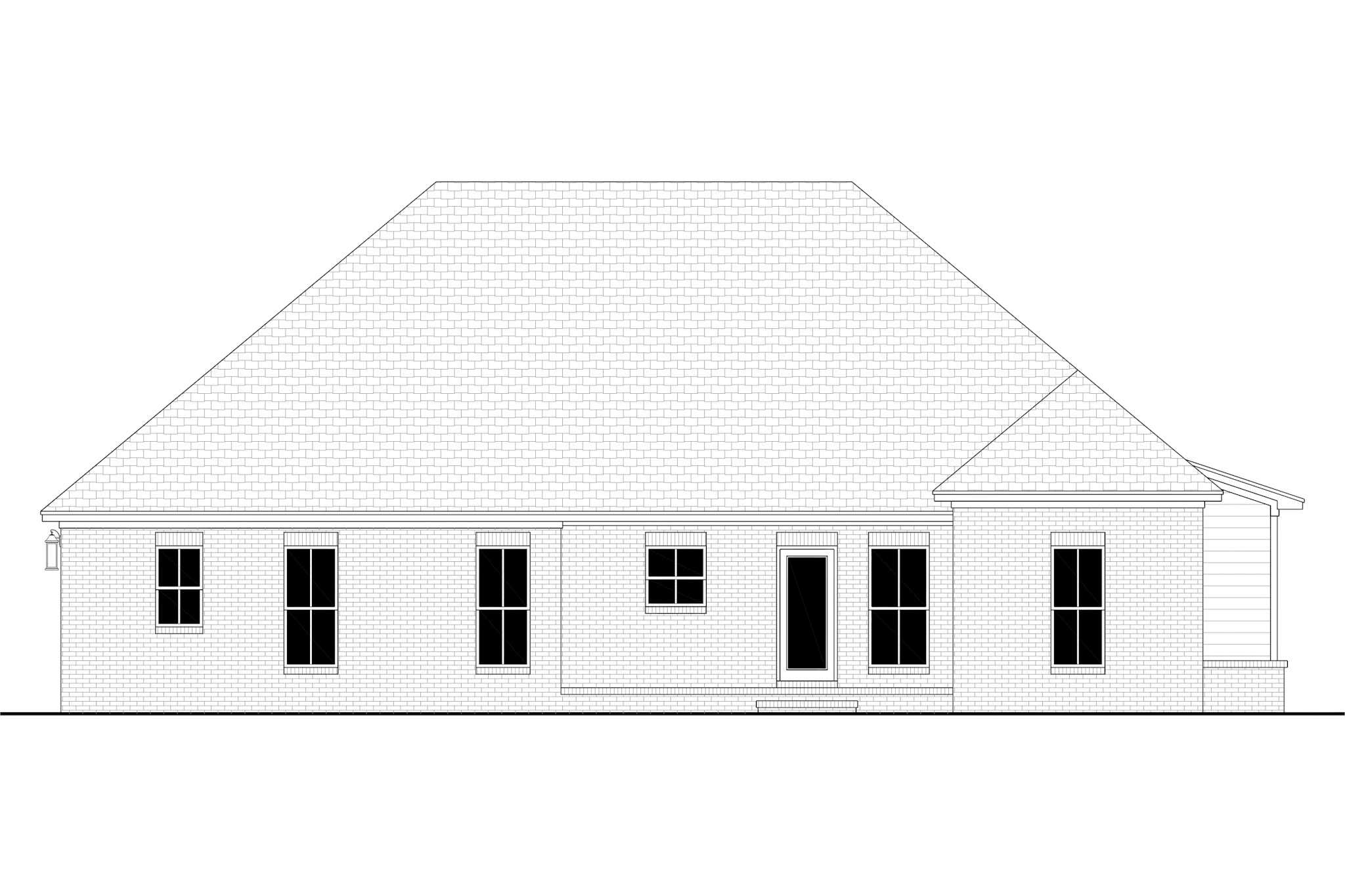Home Plan Rear Elevation of this 4-Bedroom,1880 Sq Ft Plan -142-1549