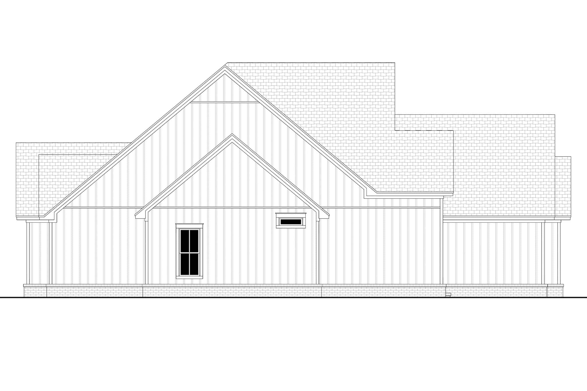 Home Plan Left Elevation of this 4-Bedroom,2364 Sq Ft Plan -142-1550