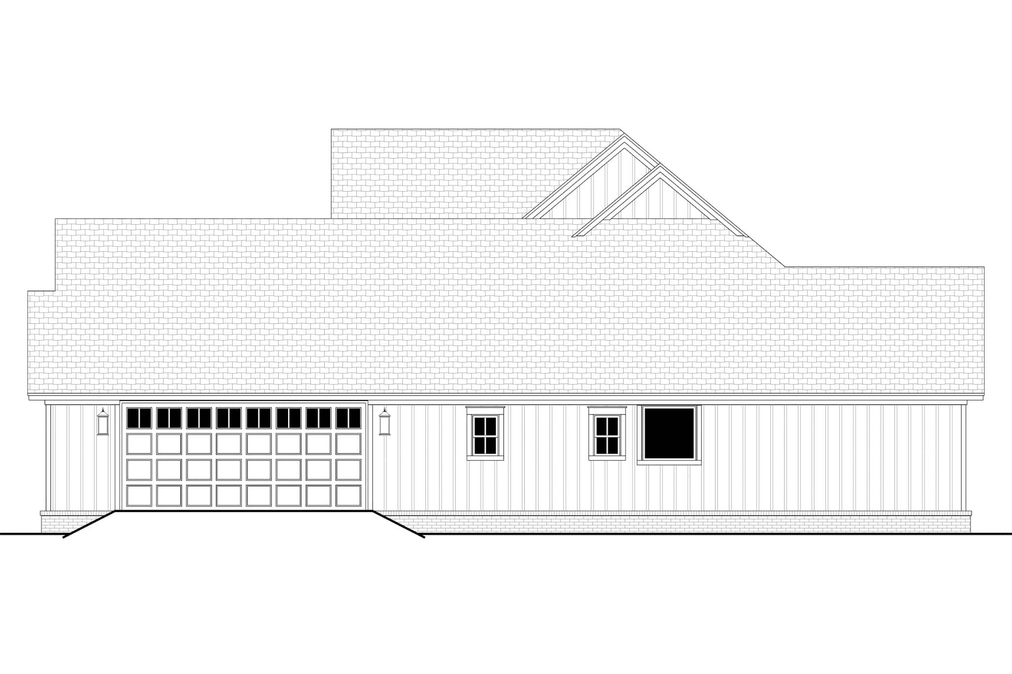 Home Plan Right Elevation of this 4-Bedroom,2364 Sq Ft Plan -142-1550