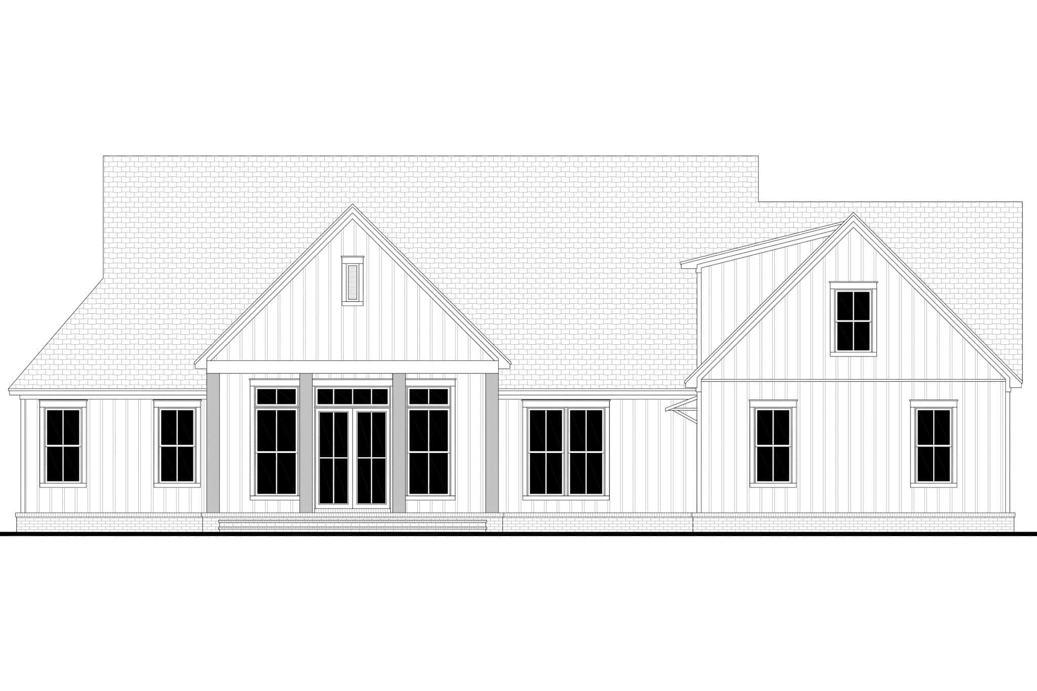 Home Plan Rear Elevation of this 3-Bedroom,2881 Sq Ft Plan -142-1551