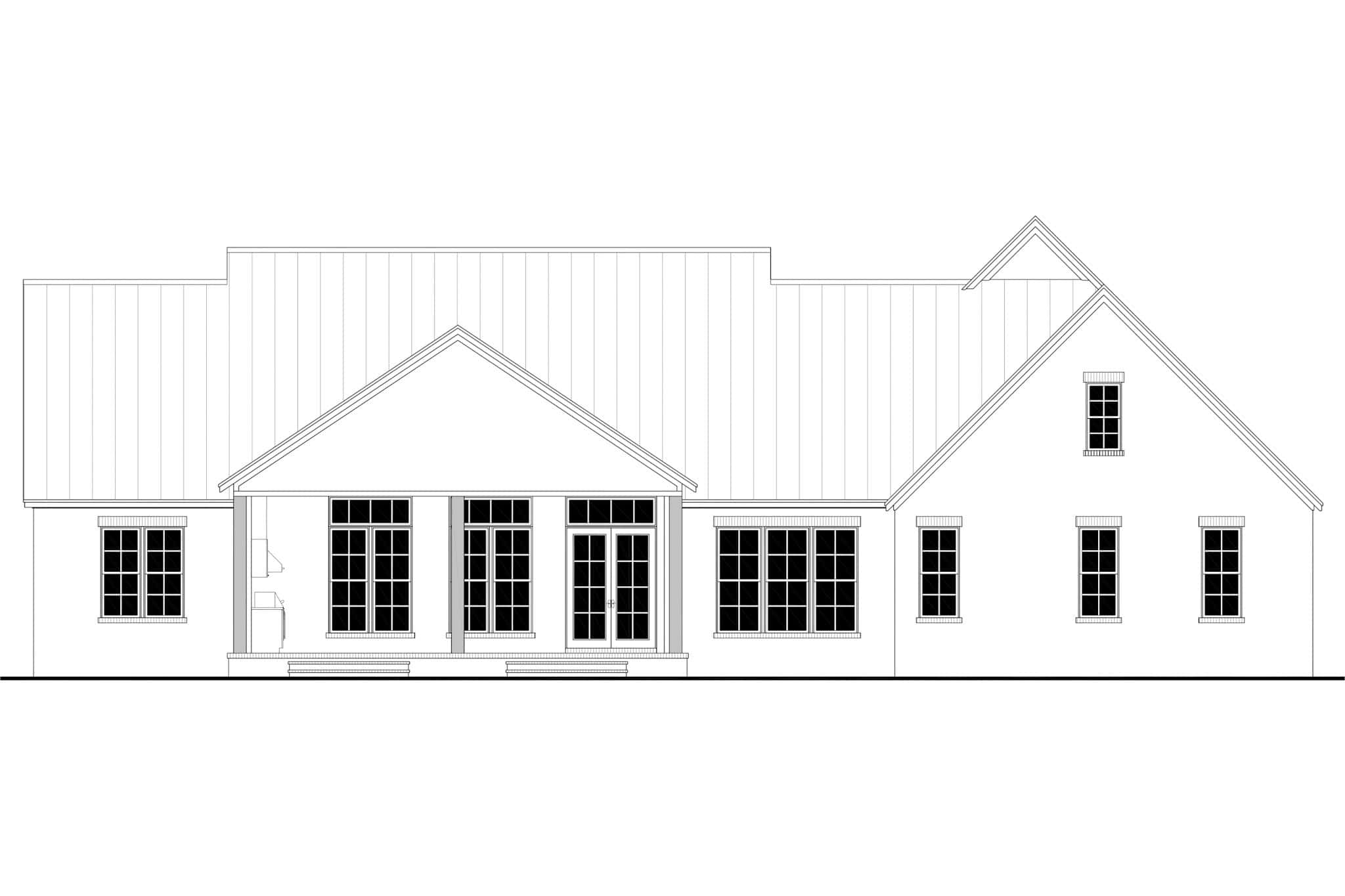 Home Plan Rear Elevation of this 4-Bedroom,3163 Sq Ft Plan -142-1552