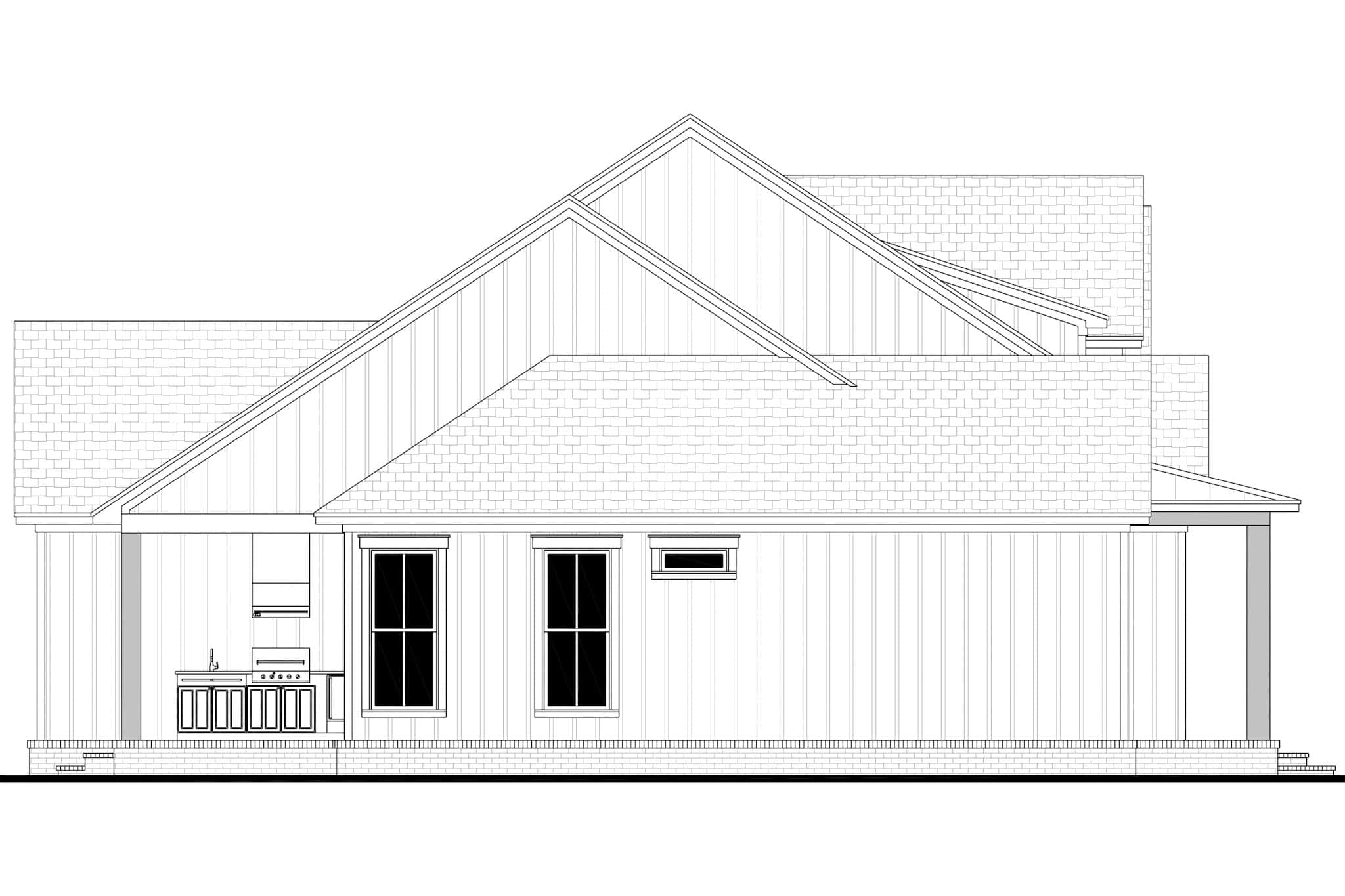 Home Plan Left Elevation of this 3-Bedroom,2379 Sq Ft Plan -142-1553