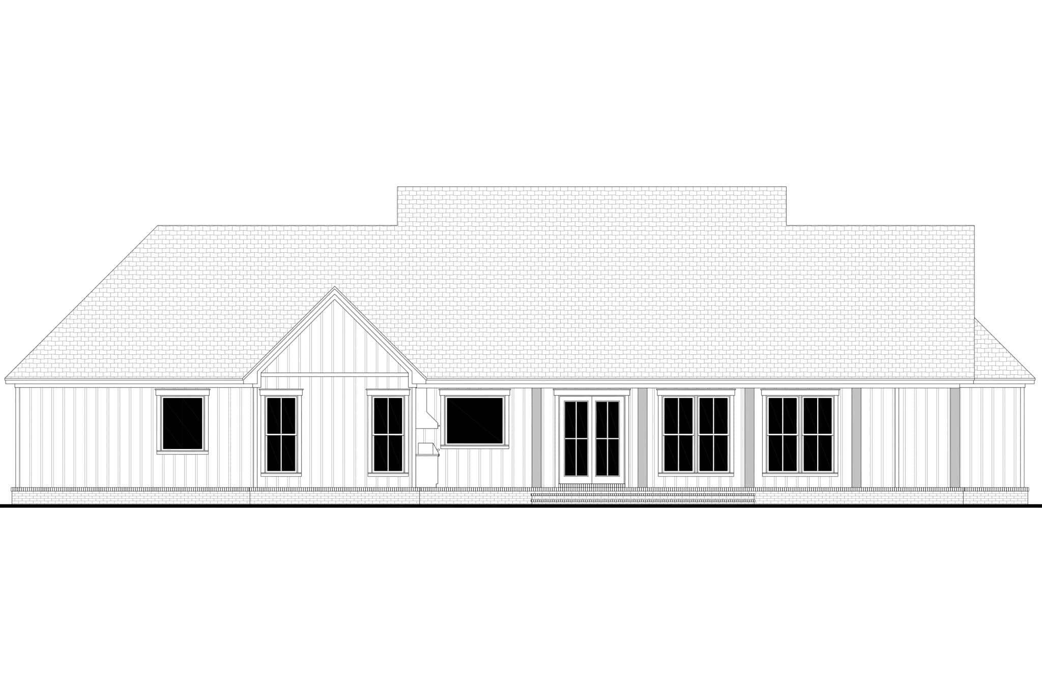 Home Plan Rear Elevation of this 3-Bedroom,2379 Sq Ft Plan -142-1553