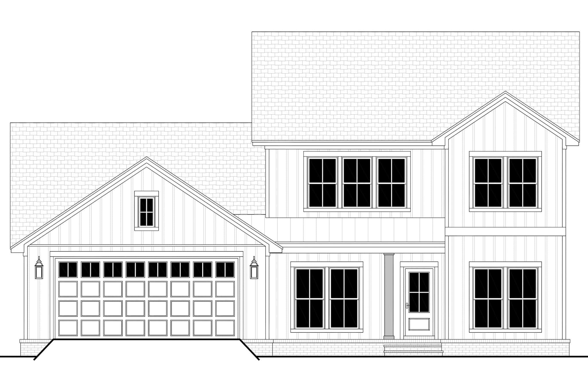 Home Plan Front Elevation of this 5-Bedroom,2486 Sq Ft Plan -142-1554