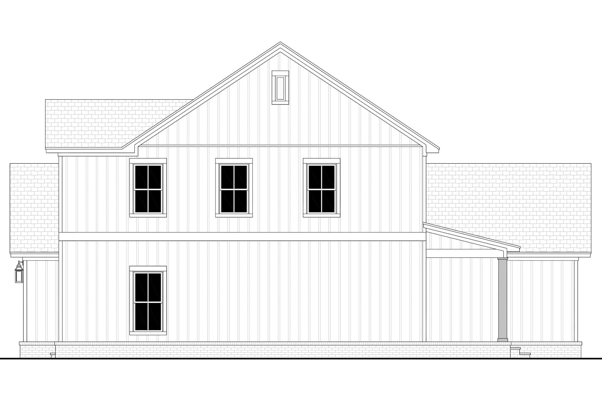 Home Plan Right Elevation of this 5-Bedroom,2486 Sq Ft Plan -142-1554