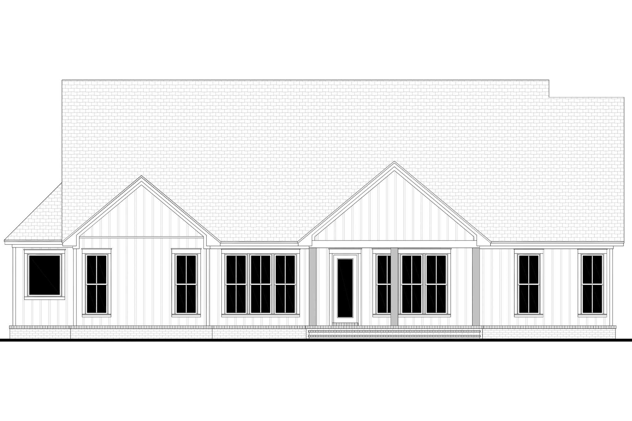 Home Plan Rear Elevation of this 4-Bedroom,2475 Sq Ft Plan -142-1555