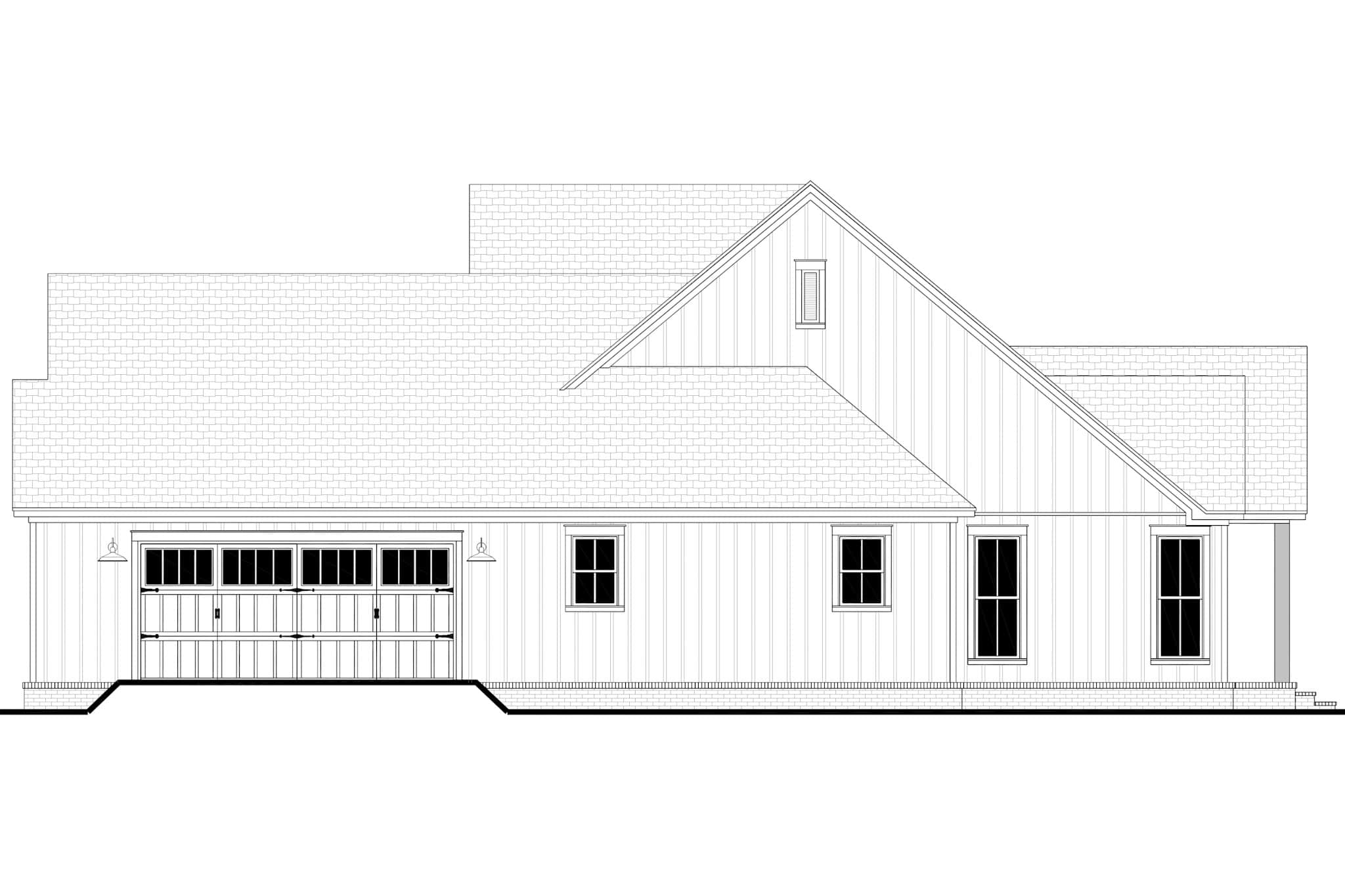 Home Plan Rear Elevation of this 4-Bedroom,2475 Sq Ft Plan -142-1555