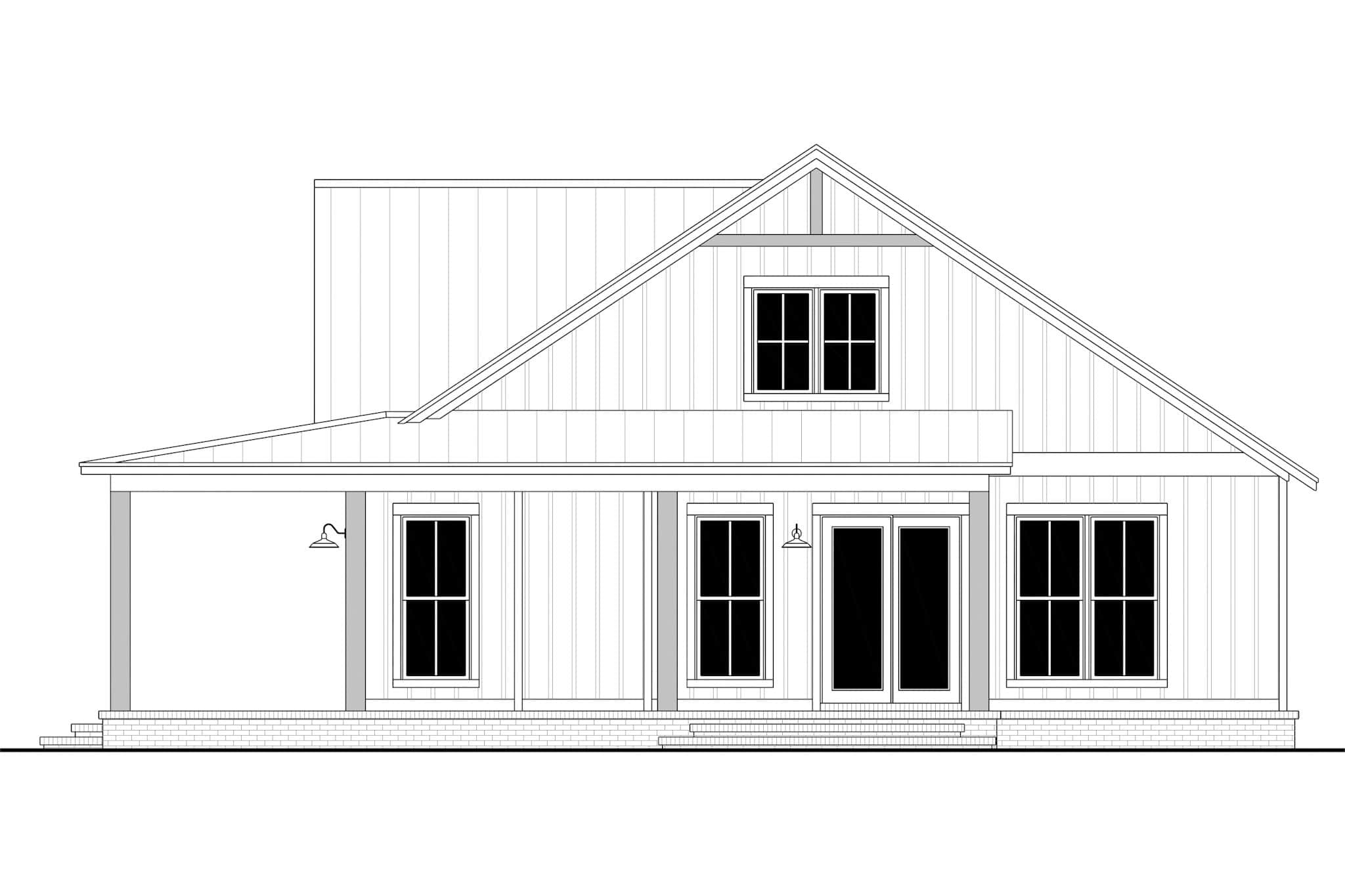 Home Plan Right Elevation of this 3-Bedroom,2000 Sq Ft Plan -142-1556