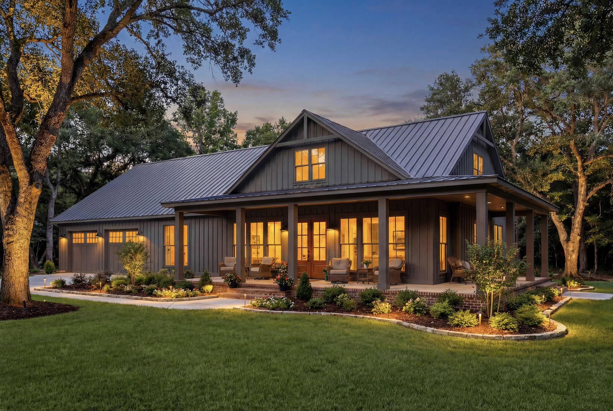 Home at Night of this 3-Bedroom,2000 Sq Ft Plan -142-1556