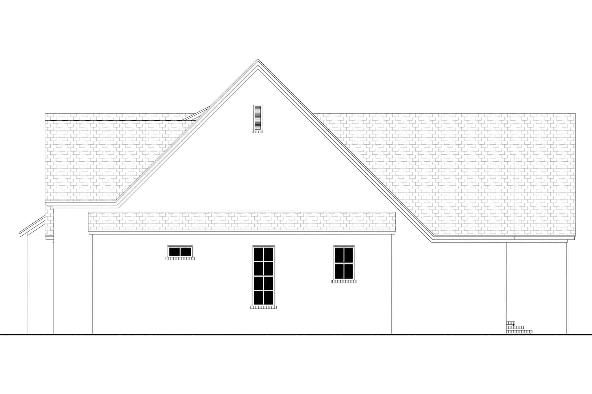 Home Plan Right Elevation of this 4-Bedroom,3250 Sq Ft Plan -142-1557