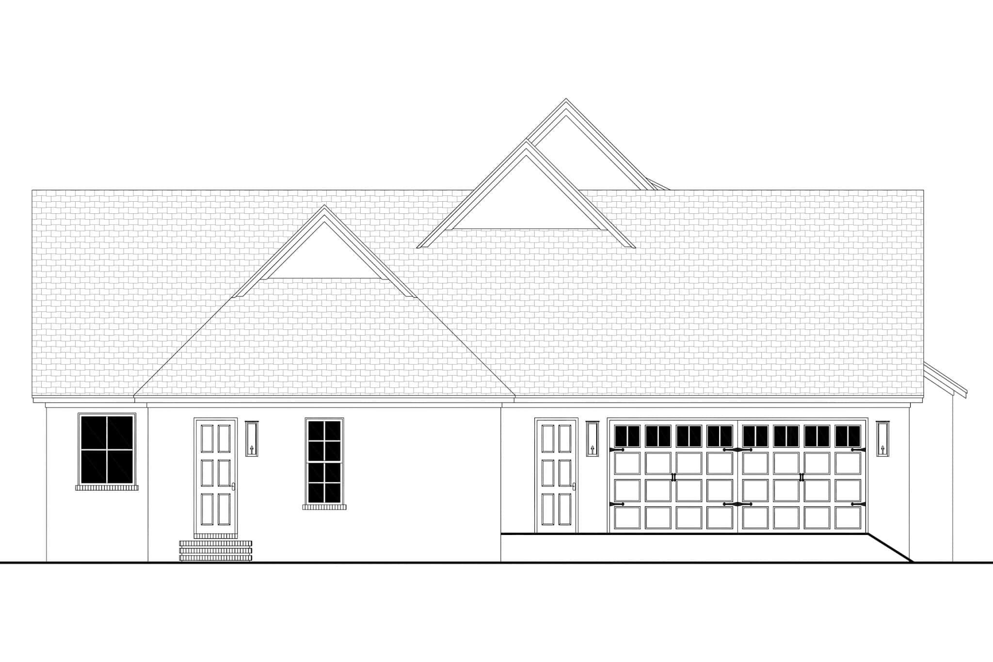 Home Plan Left Elevation of this 4-Bedroom,3250 Sq Ft Plan -142-1557