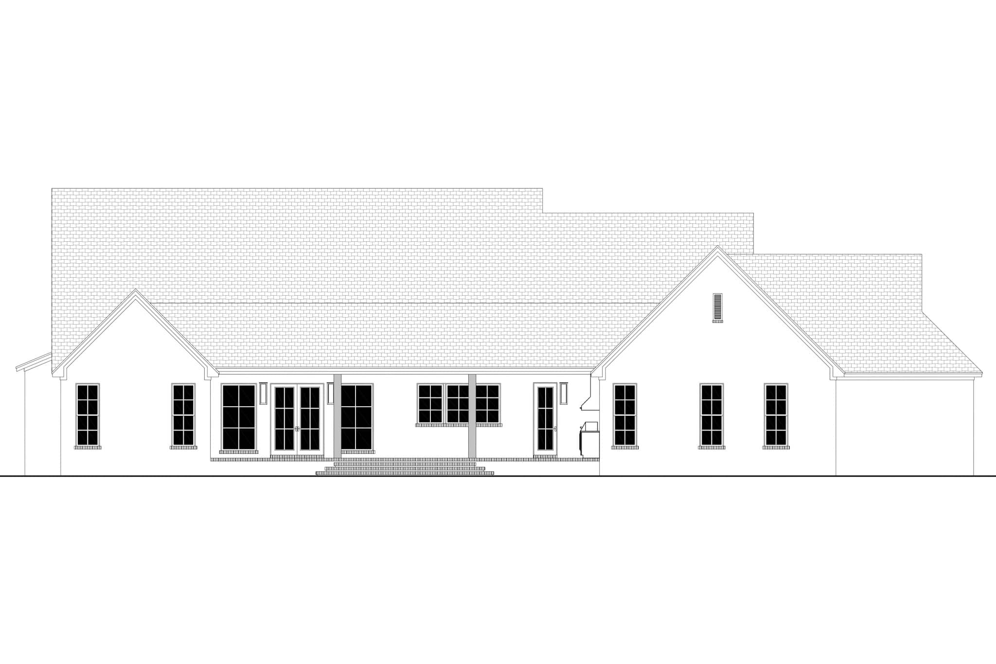 Home Plan Rear Elevation of this 4-Bedroom,3250 Sq Ft Plan -142-1557