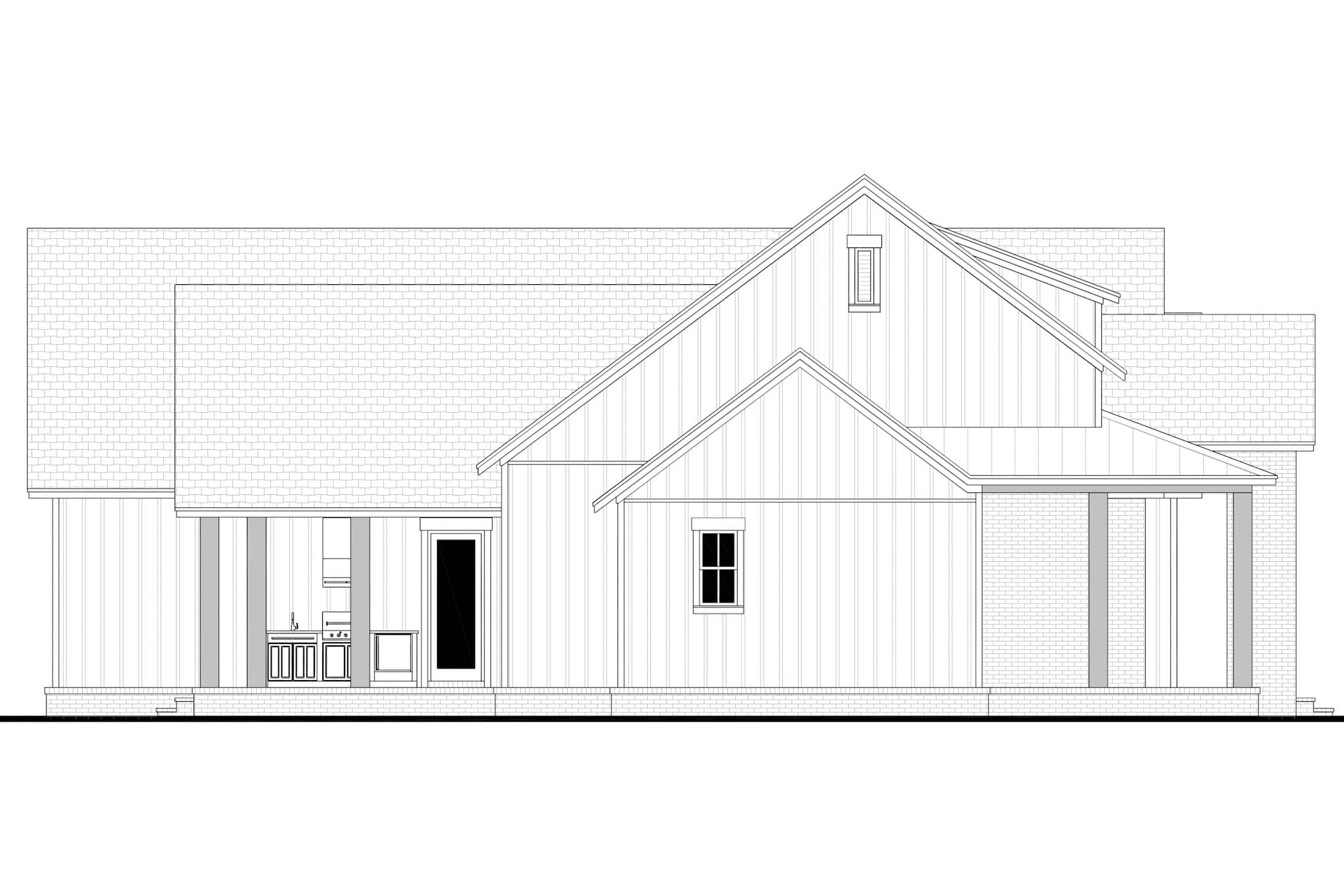 Home Plan Left Elevation of this 3-Bedroom,2250 Sq Ft Plan -142-1558