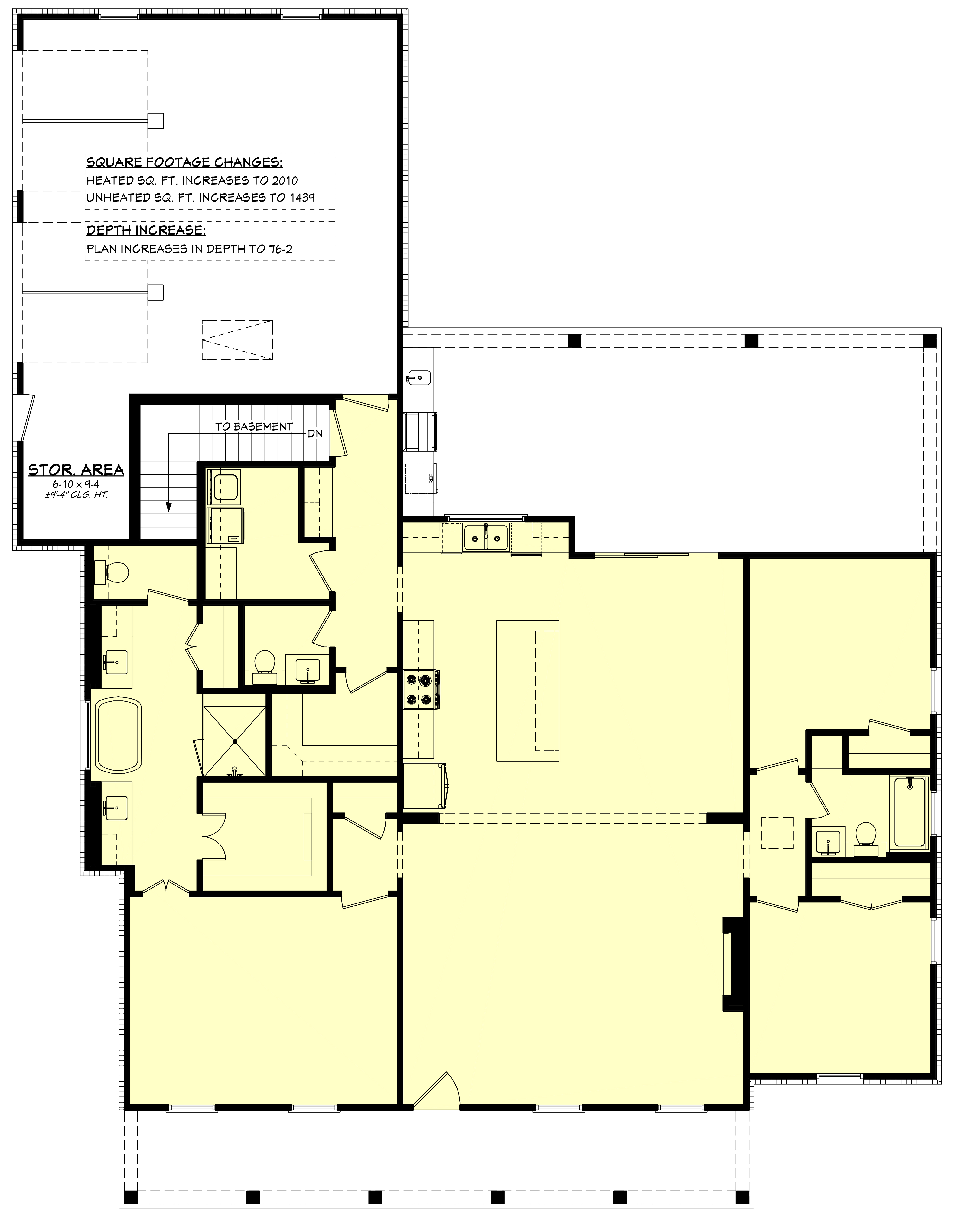 Main Level of Cottage Plan #142-1559