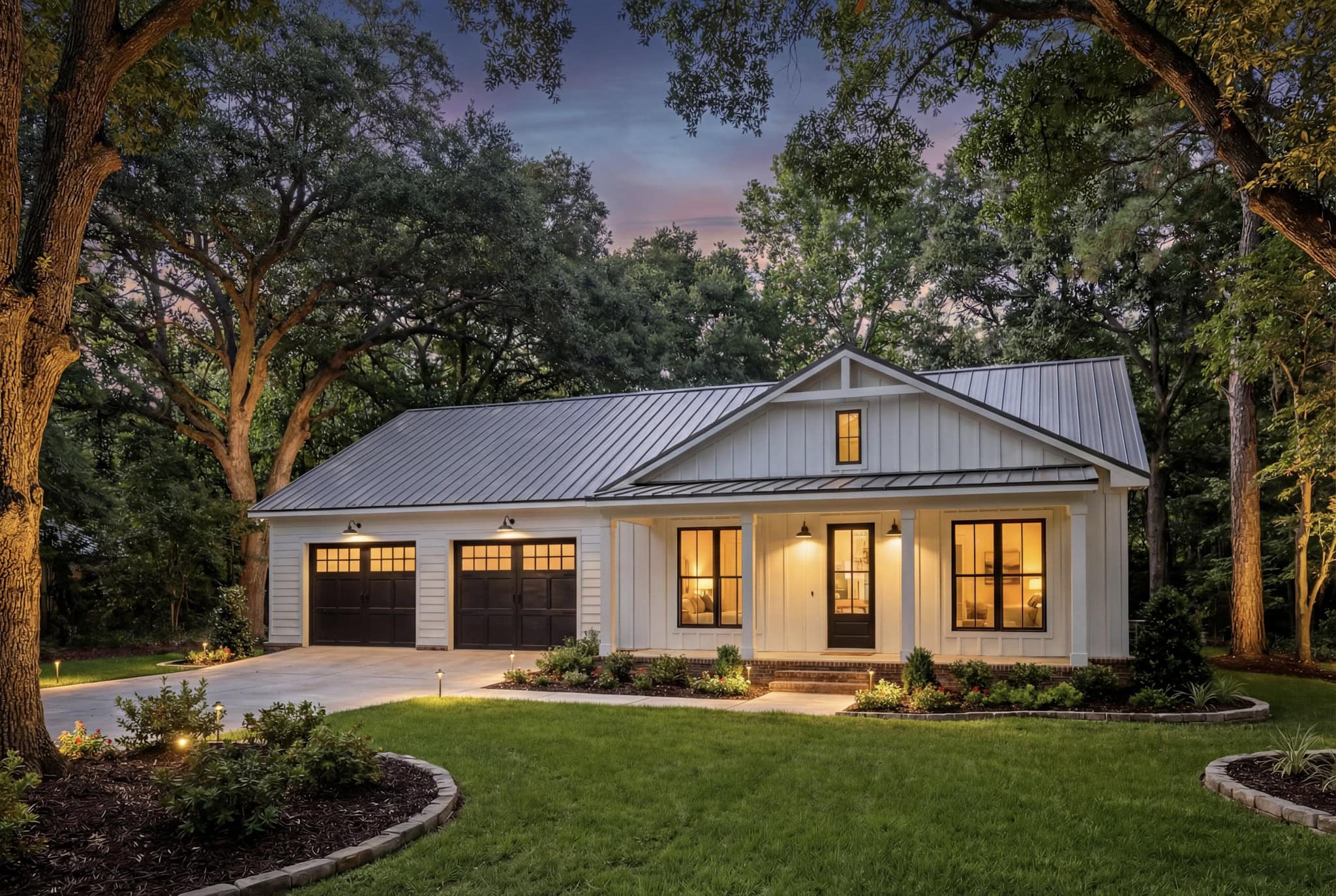 Home at Night of this 2-Bedroom,1280 Sq Ft Plan -142-1560