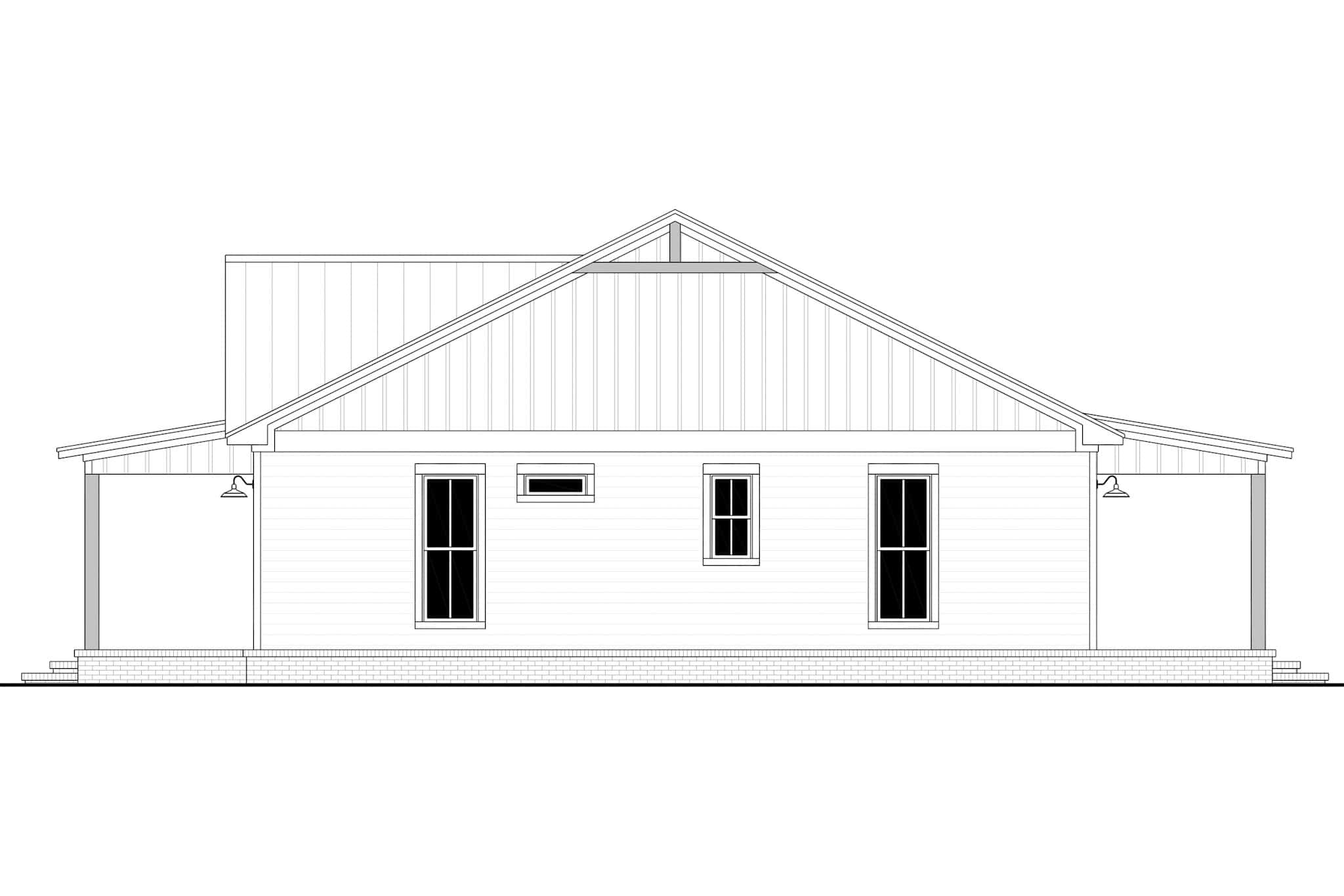 Home Plan Right Elevation of this 2-Bedroom,1280 Sq Ft Plan -142-1560