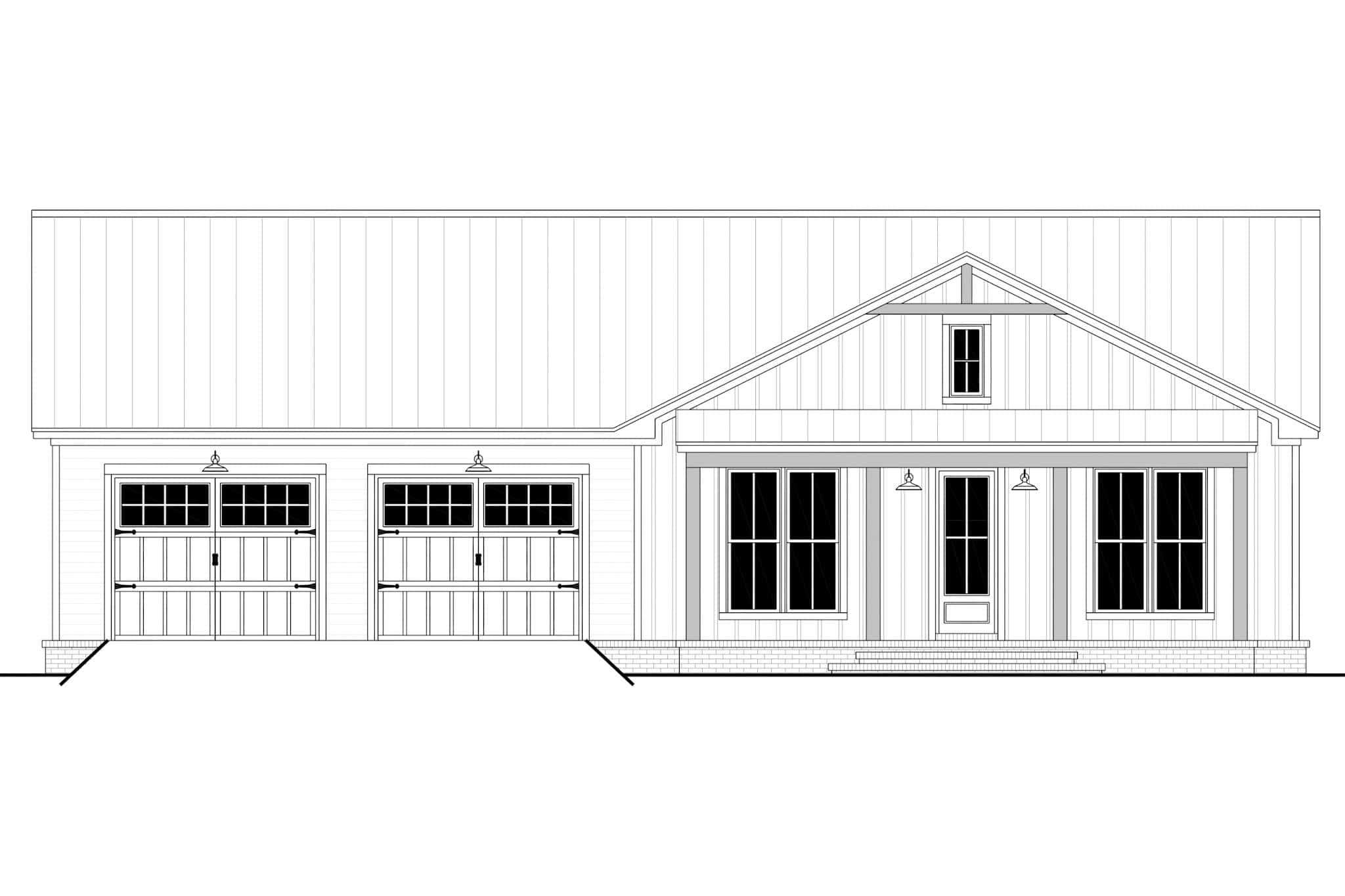 Home Plan Front Elevation of this 2-Bedroom,1280 Sq Ft Plan -142-1560