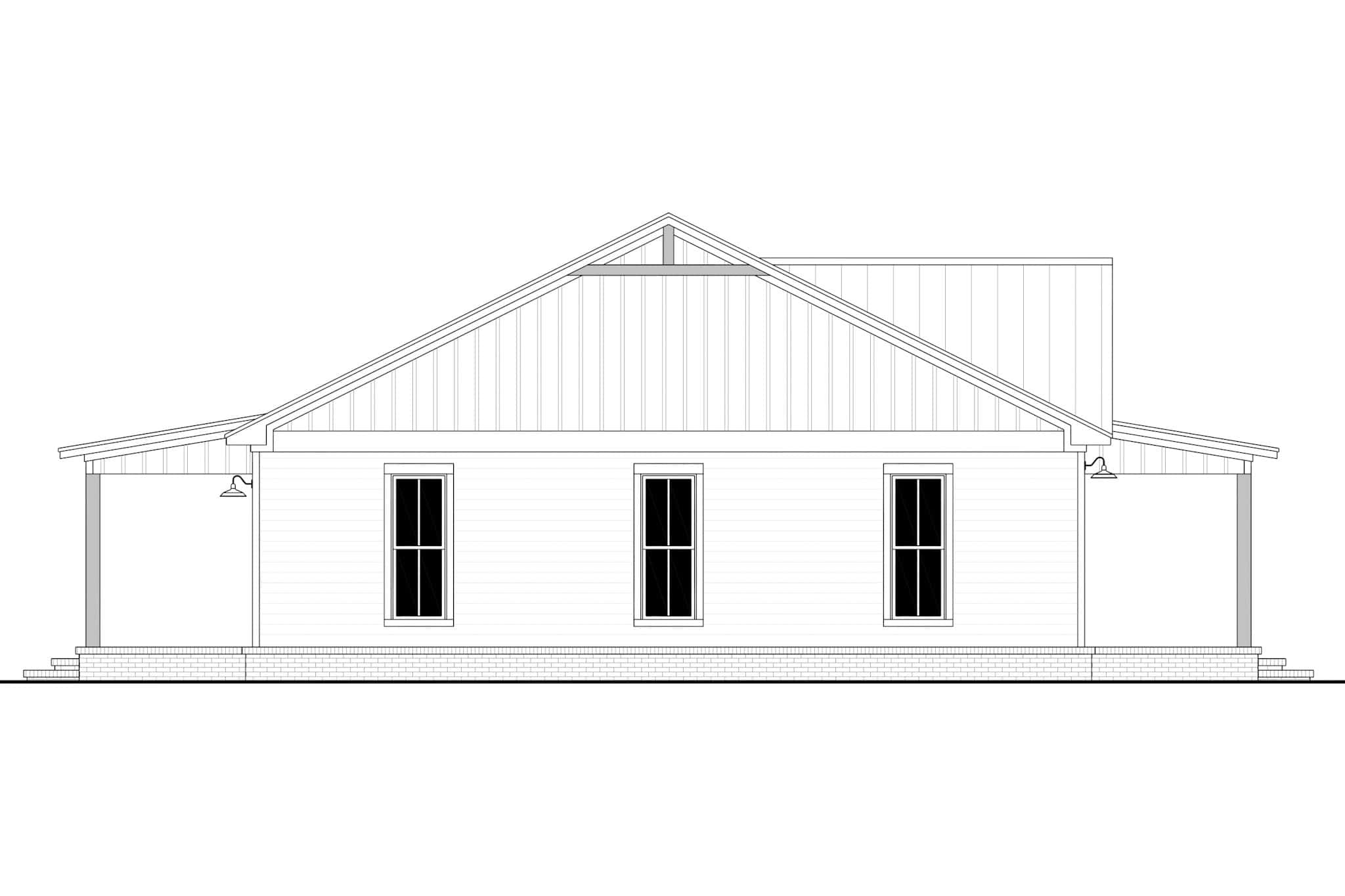 Home Plan Left Elevation of this 2-Bedroom,1280 Sq Ft Plan -142-1560