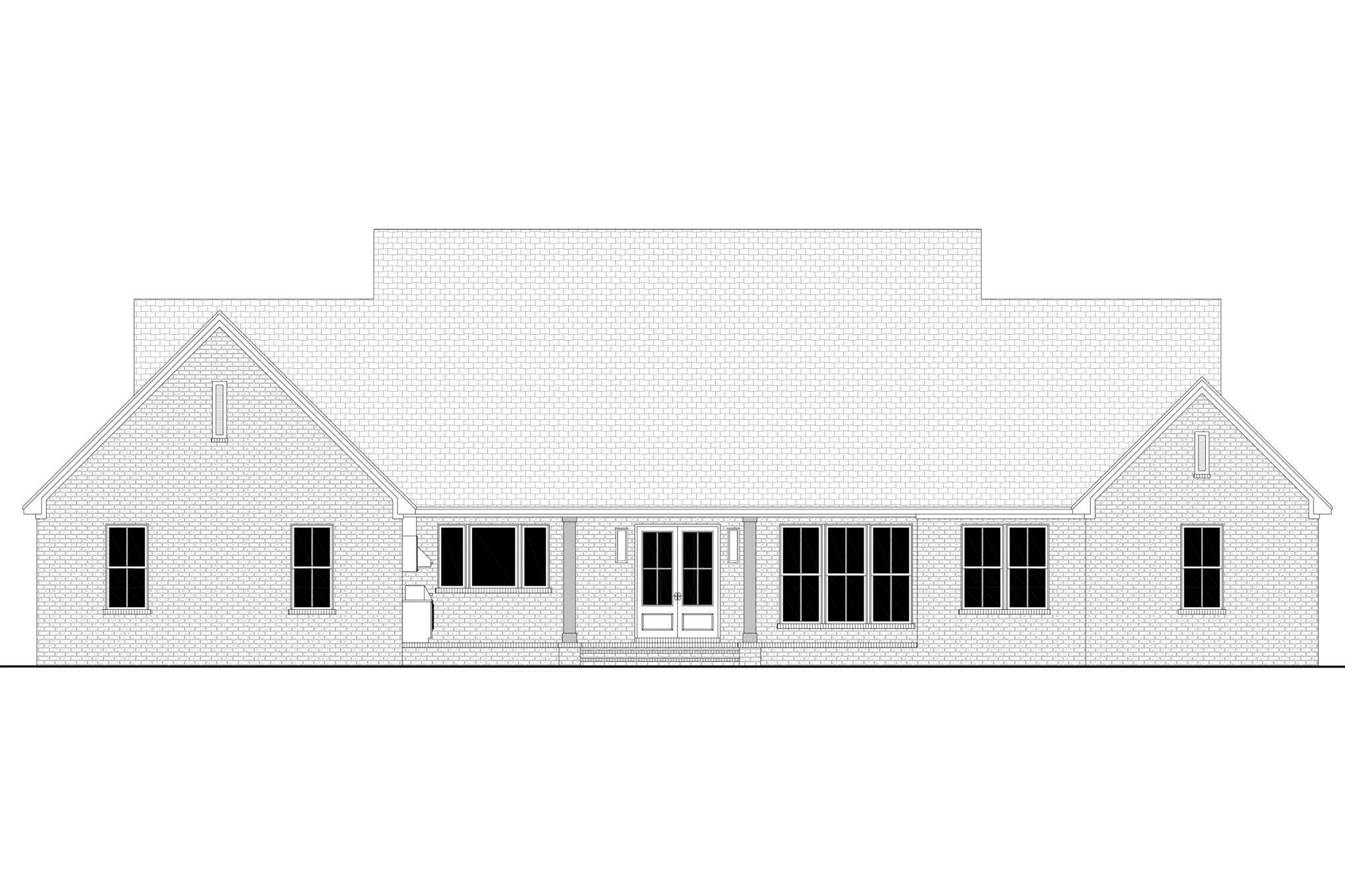 Home Plan Rear Elevation of this 4-Bedroom,2888 Sq Ft Plan -142-1561