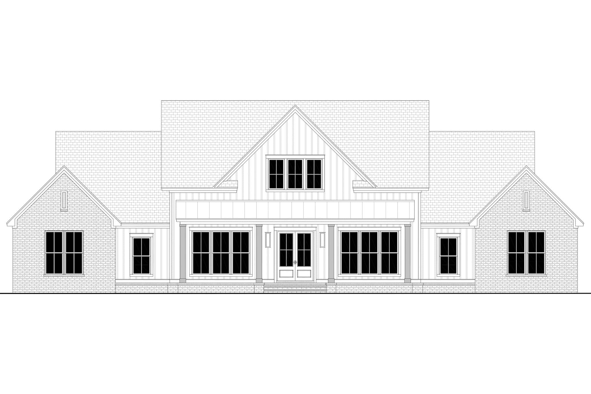Home Plan Front Elevation of this 4-Bedroom,2888 Sq Ft Plan -142-1561