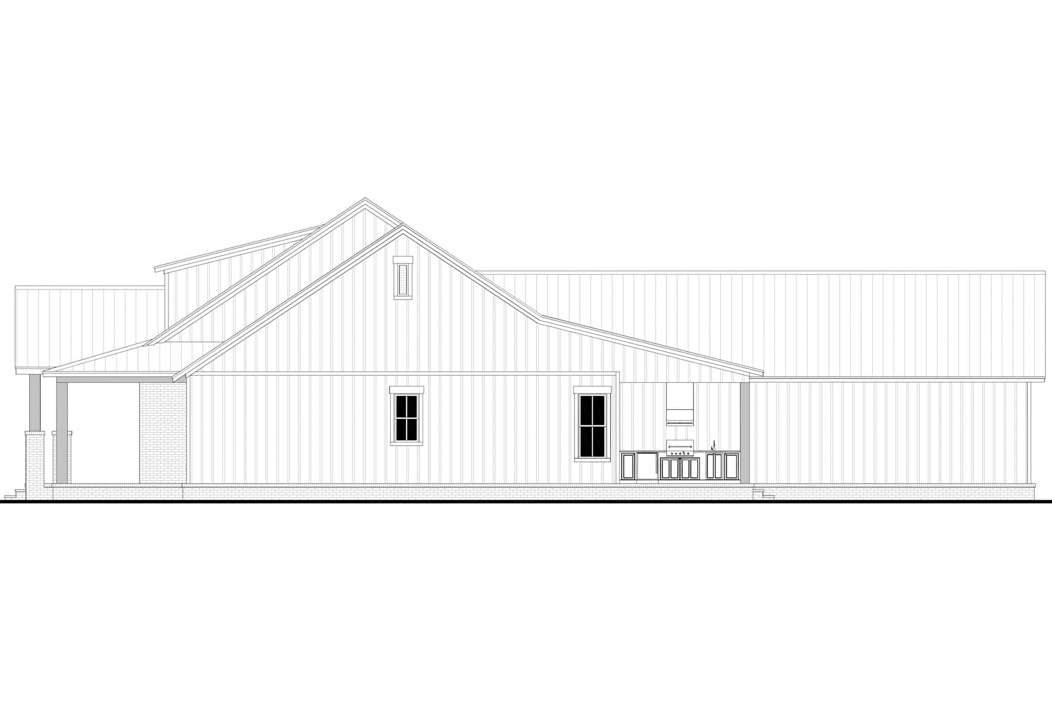 Home Plan Right Elevation of this 3-Bedroom,2494 Sq Ft Plan -142-1562