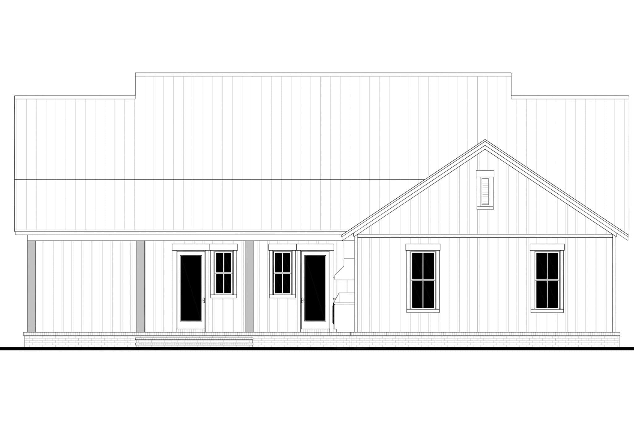 Home Plan Rear Elevation of this 3-Bedroom,2494 Sq Ft Plan -142-1562