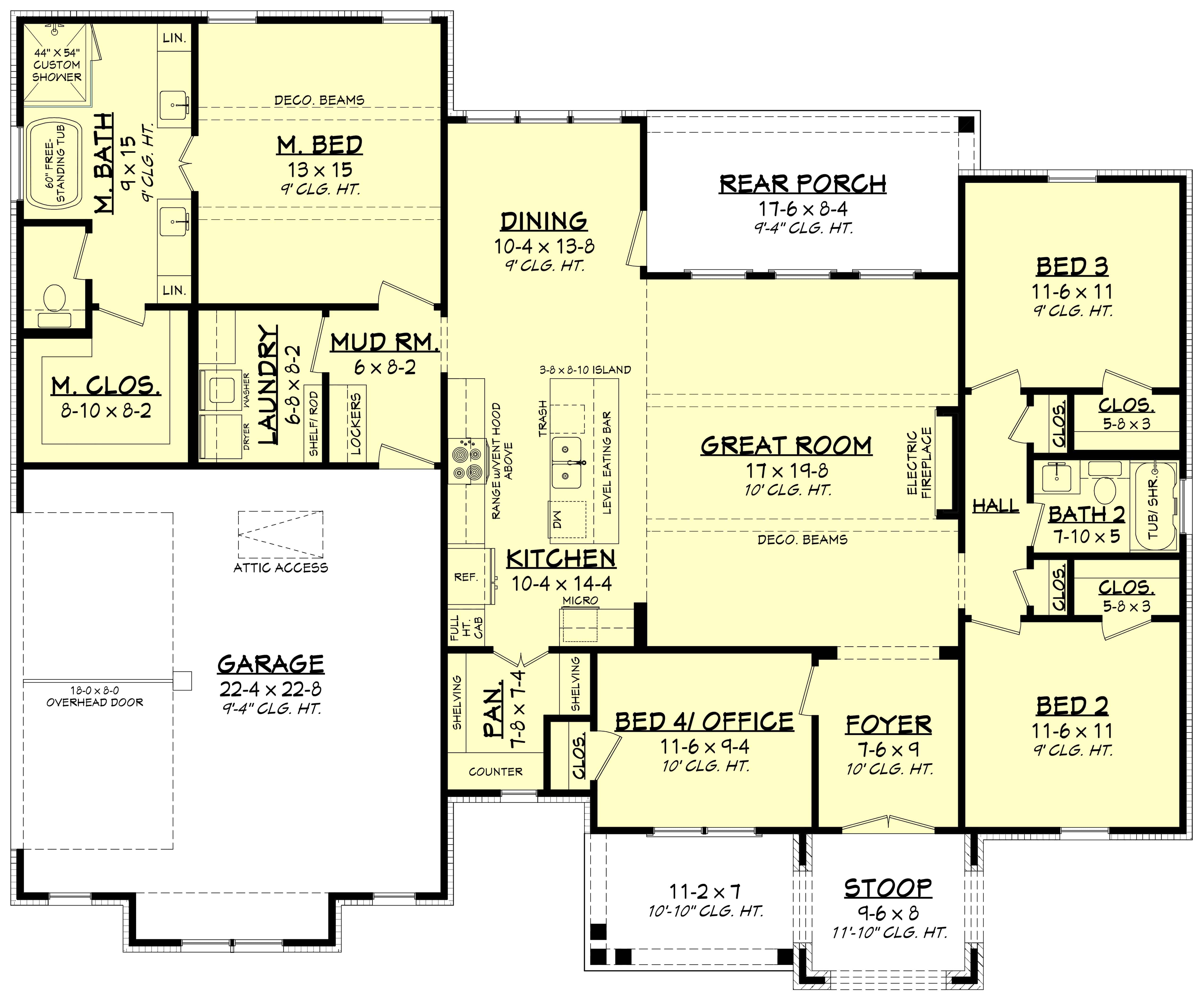 Main Level of Ranch Plan #142-1563