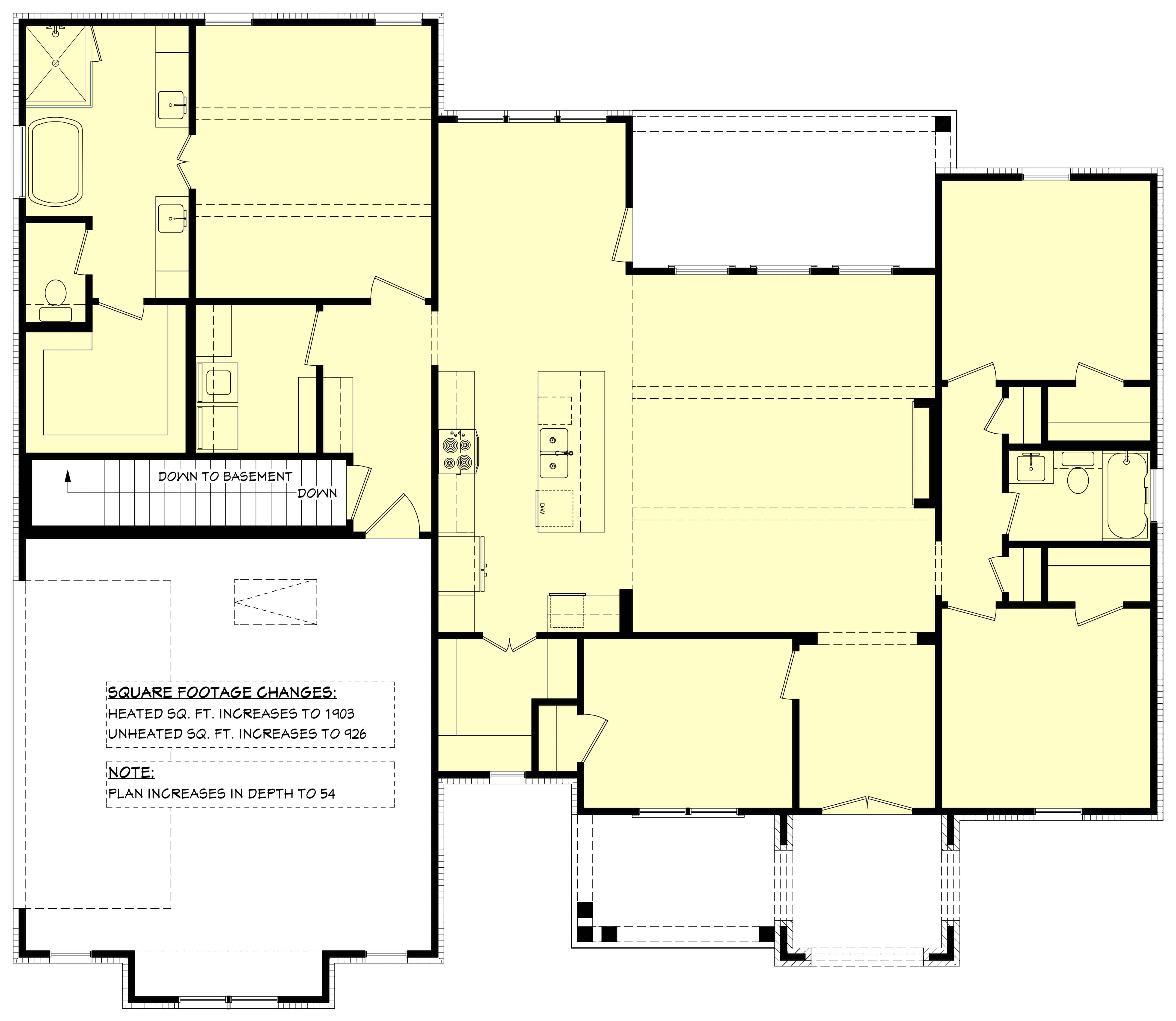 Main Level of Ranch Plan #142-1563