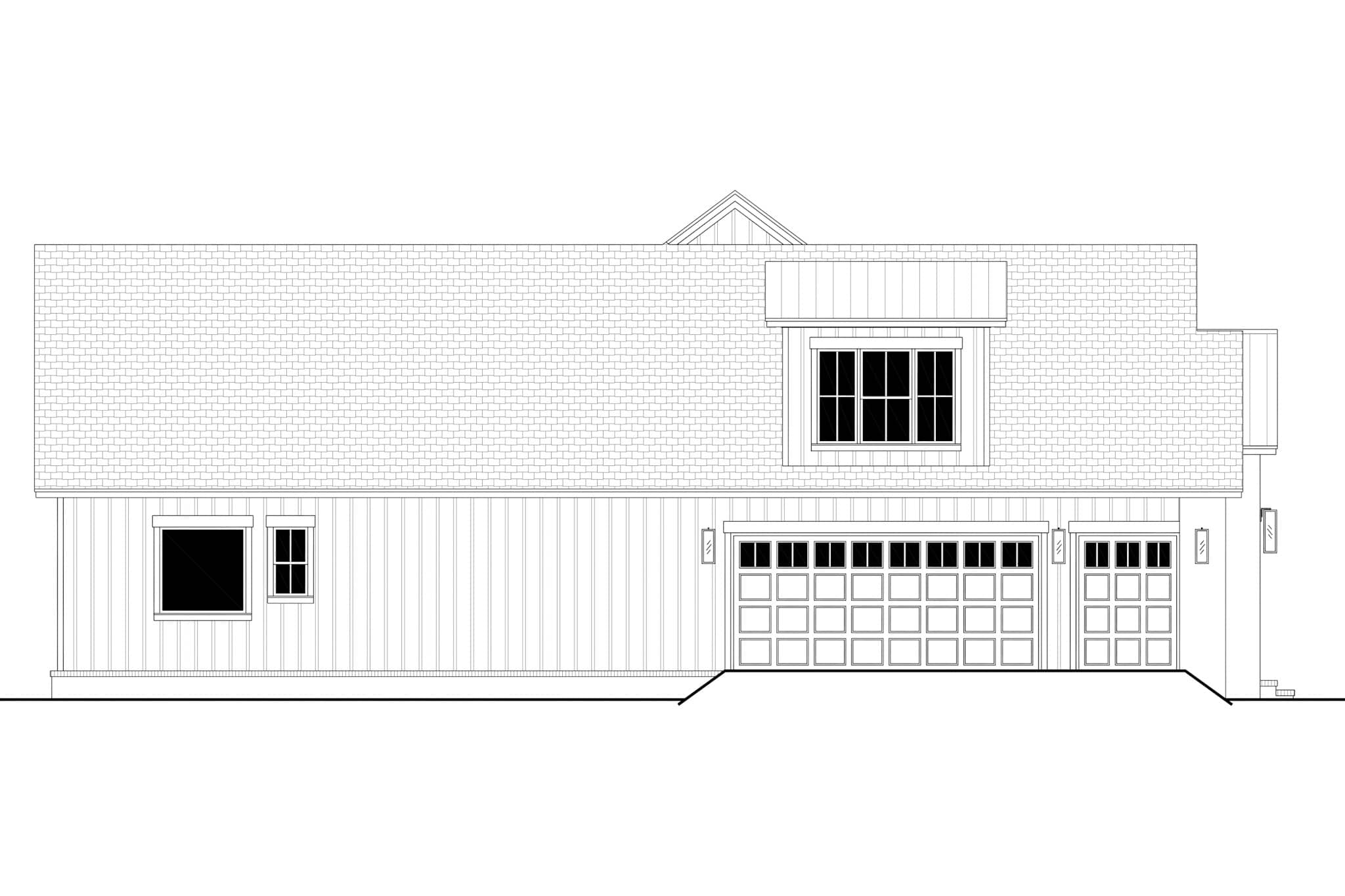 Home Plan Left Elevation of this 4-Bedroom,2600 Sq Ft Plan -142-1564