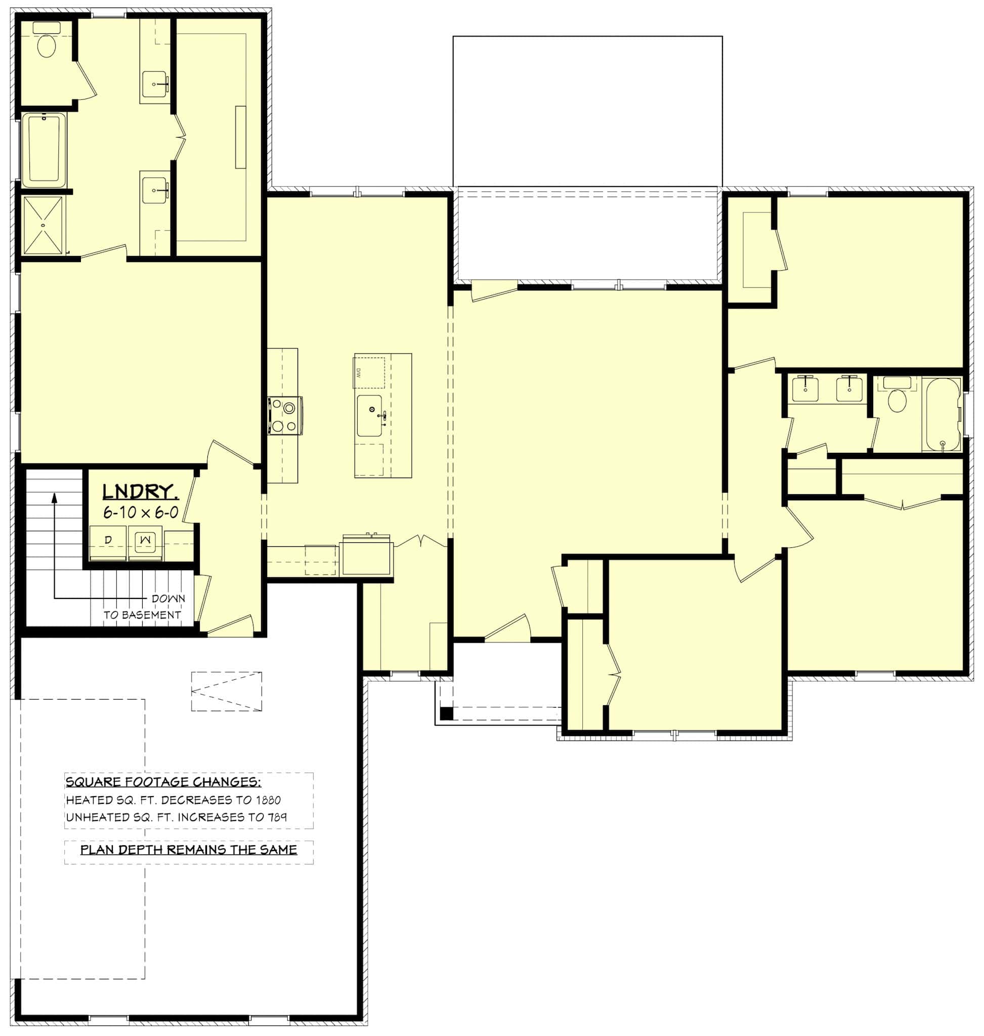 Main Level of Ranch Plan #142-1565