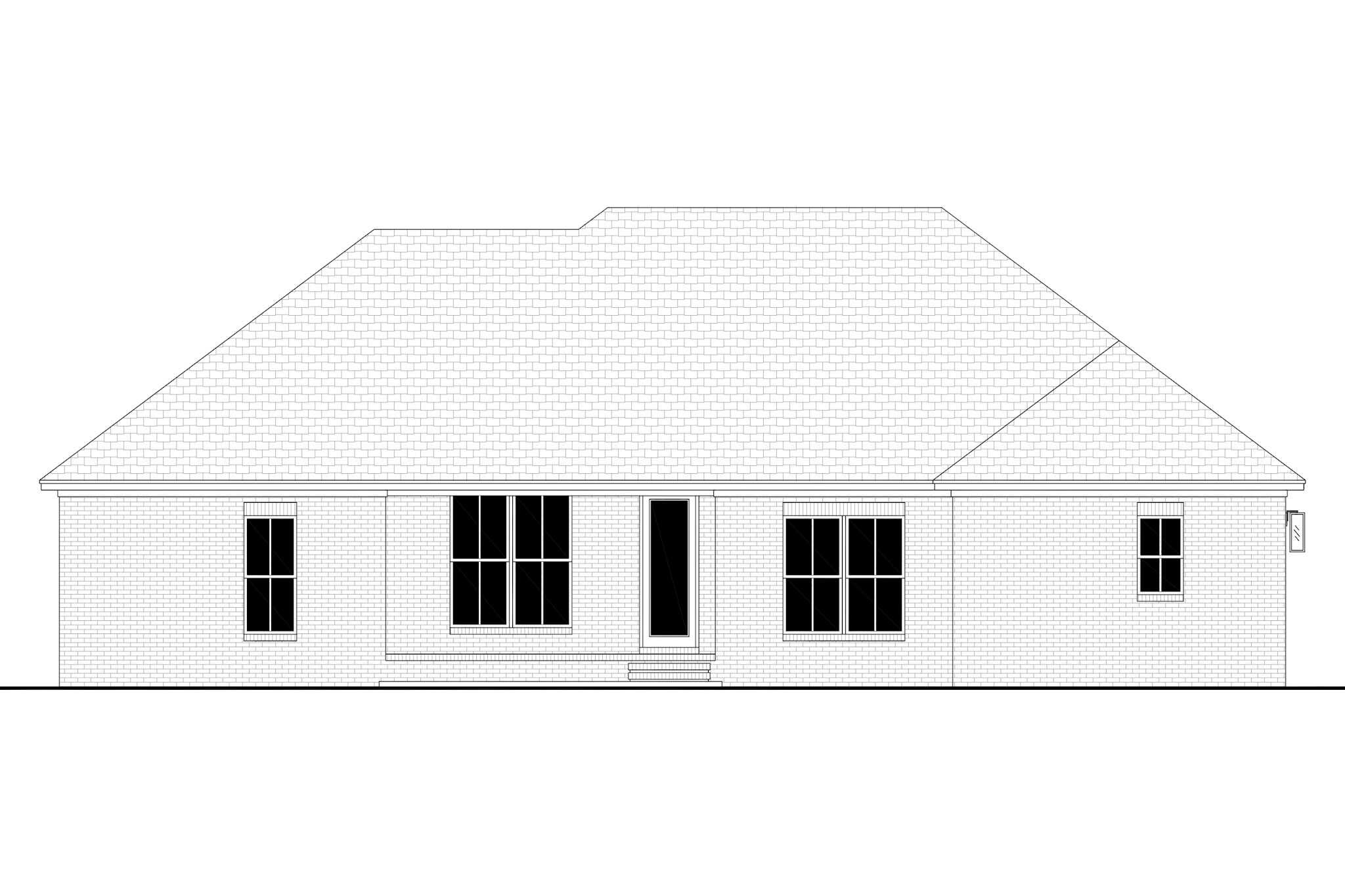 Home Plan Rear Elevation of this 4-Bedroom,1917 Sq Ft Plan -142-1565