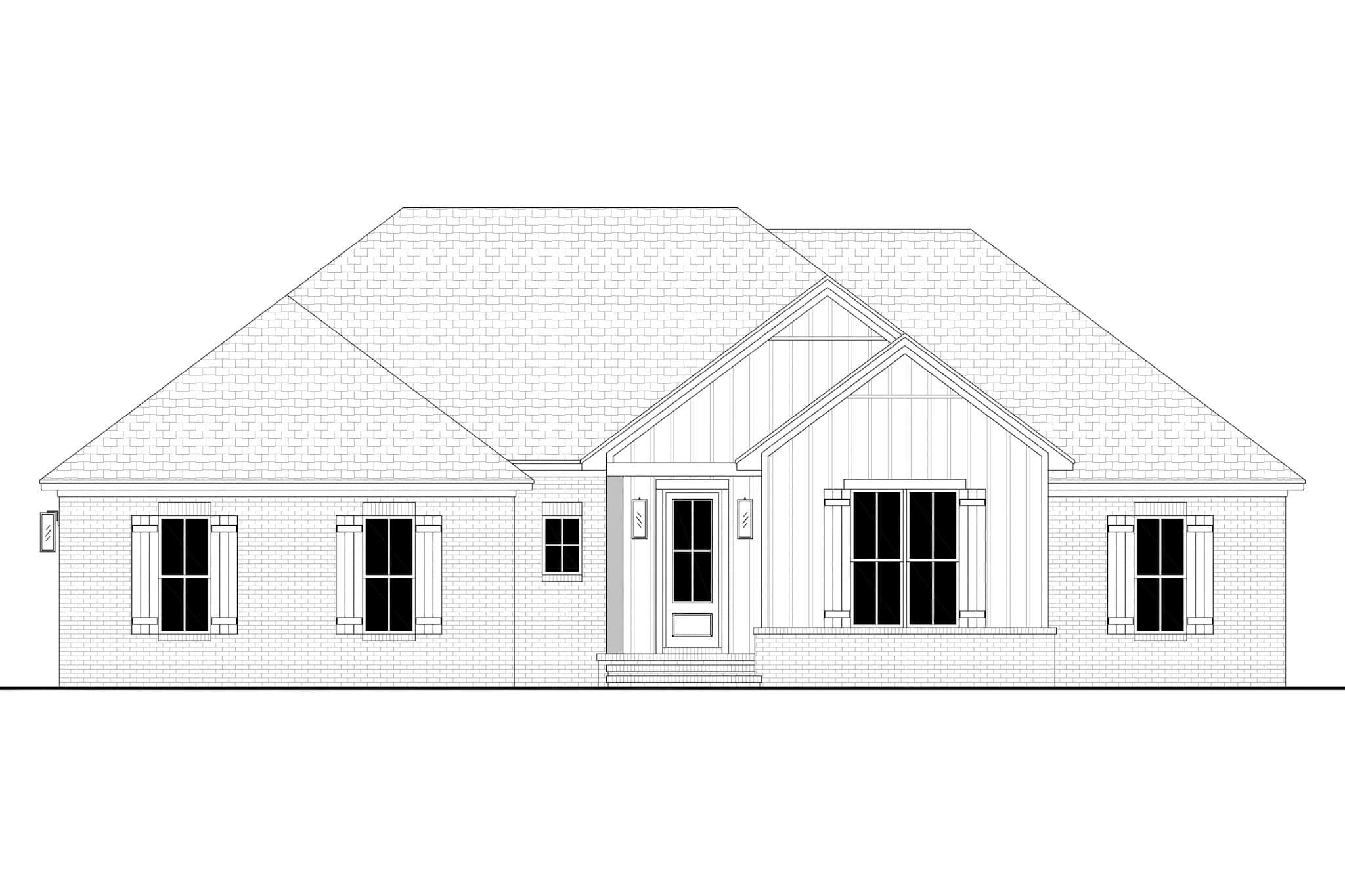 Home Plan Front Elevation of this 4-Bedroom,1917 Sq Ft Plan -142-1565