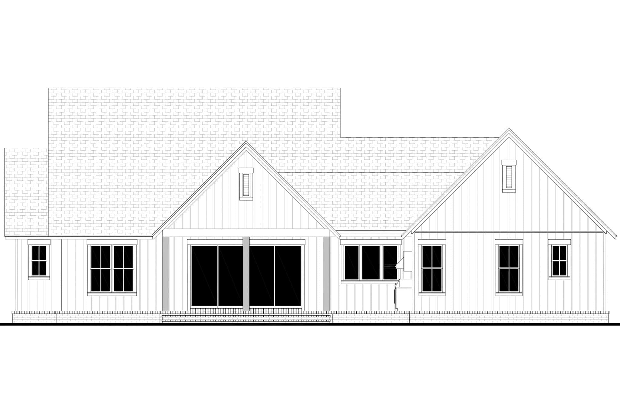 Home Plan Rear Elevation of this 3-Bedroom,2143 Sq Ft Plan -142-1566