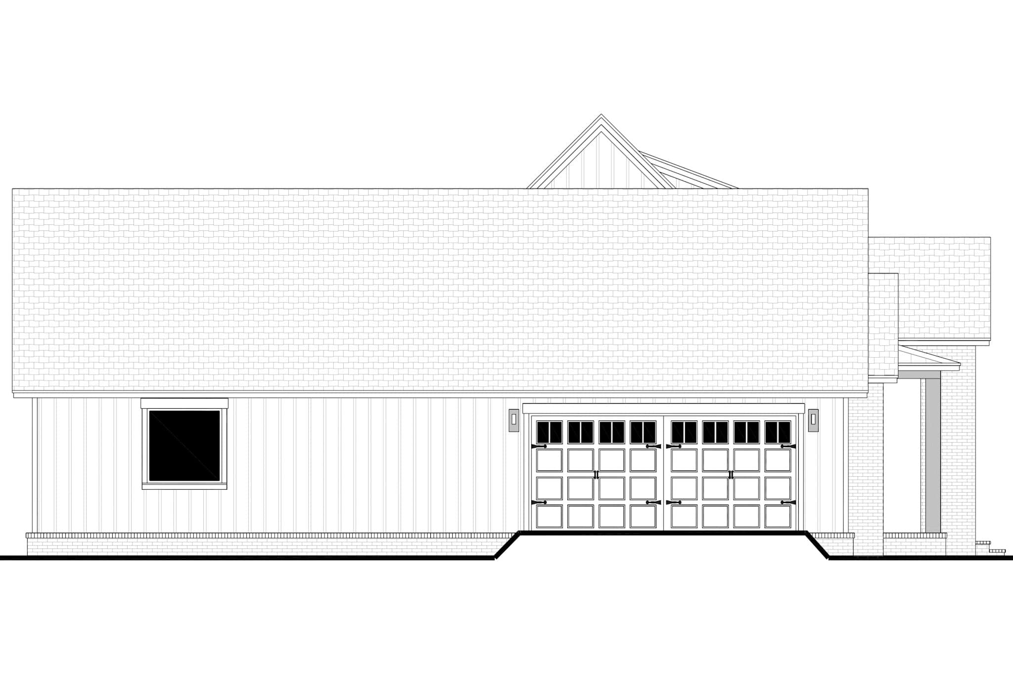 Home Plan Left Elevation of this 3-Bedroom,2143 Sq Ft Plan -142-1566