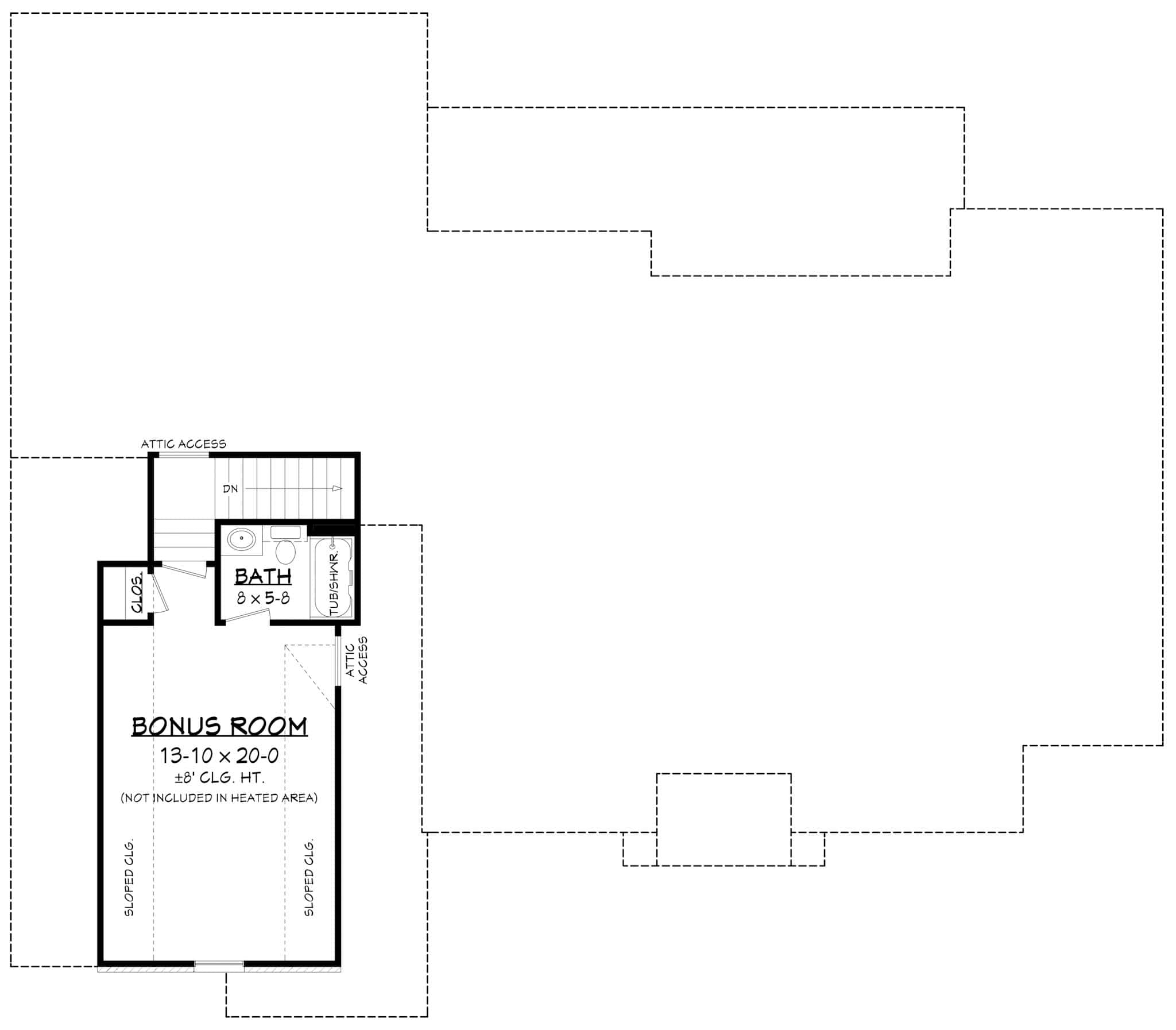 Bonus Room of Modern Farmhouse Plan #142-1568