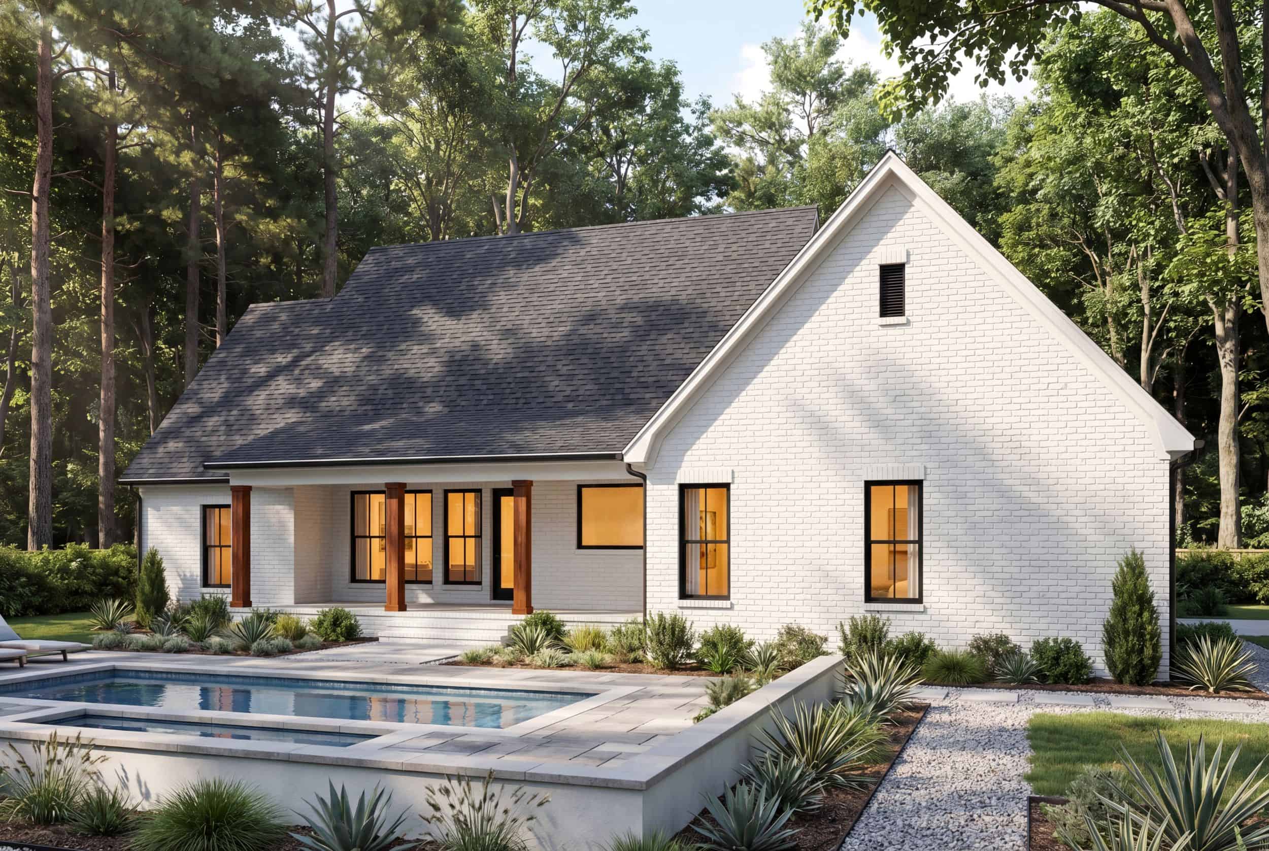 Rear View of this 3-Bedroom,2199 Sq Ft Plan -142-1568