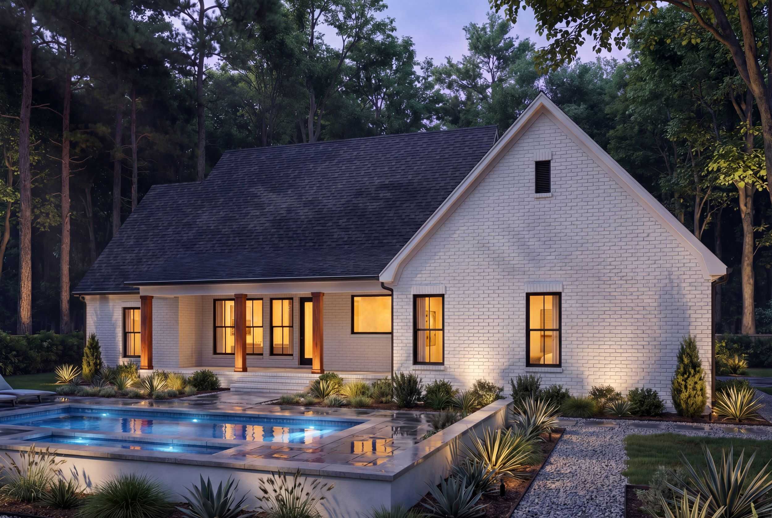 Home Plan Rear Elevation of this 3-Bedroom,2199 Sq Ft Plan -142-1568