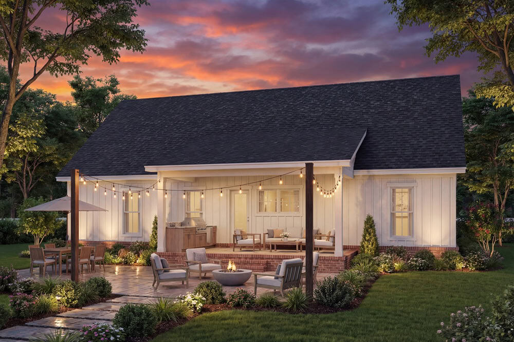 Rear View of this 3-Bedroom,1523 Sq Ft Plan -142-1569