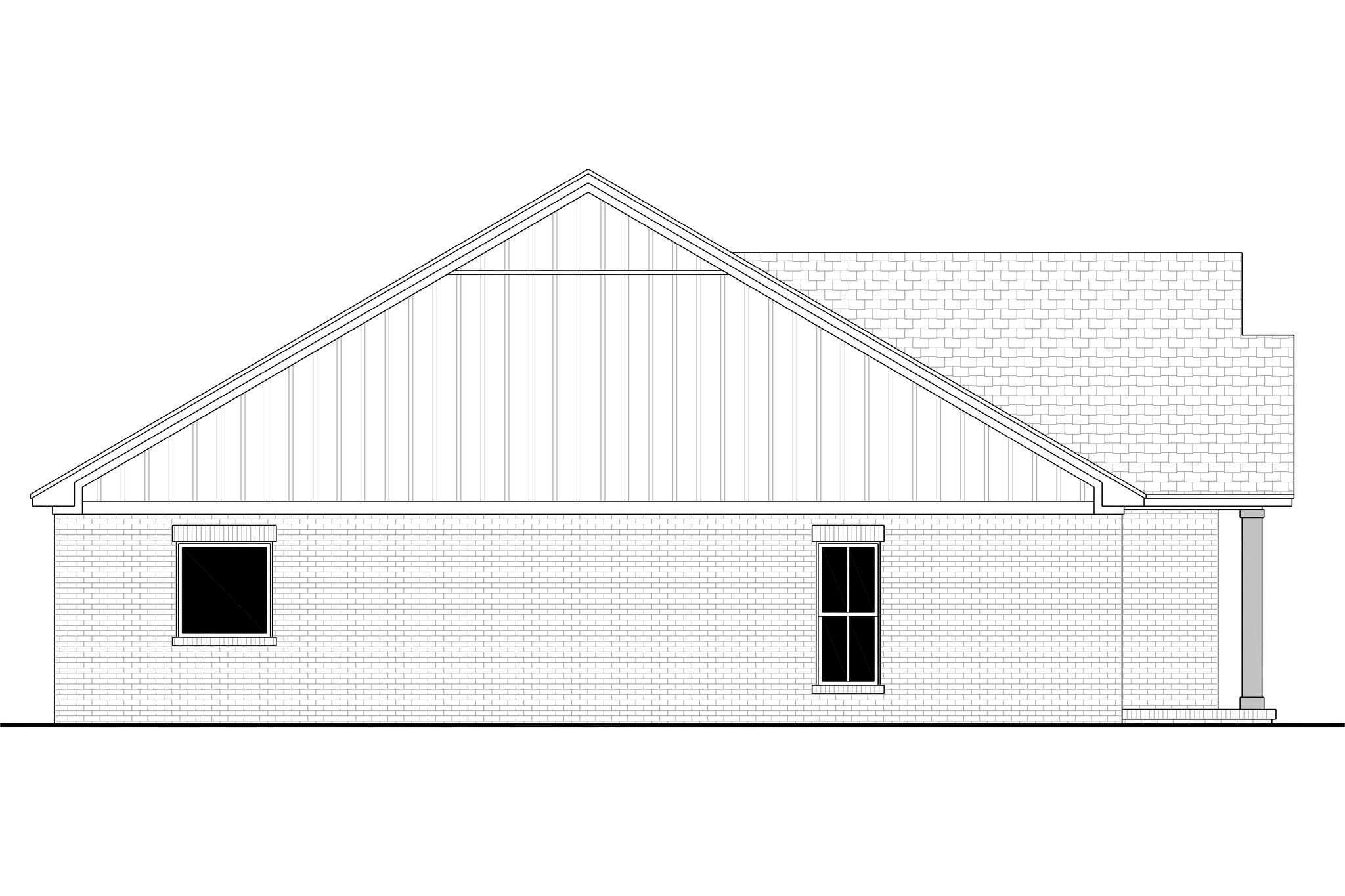 Home Plan Left Elevation of this 3-Bedroom,1579 Sq Ft Plan -142-1570