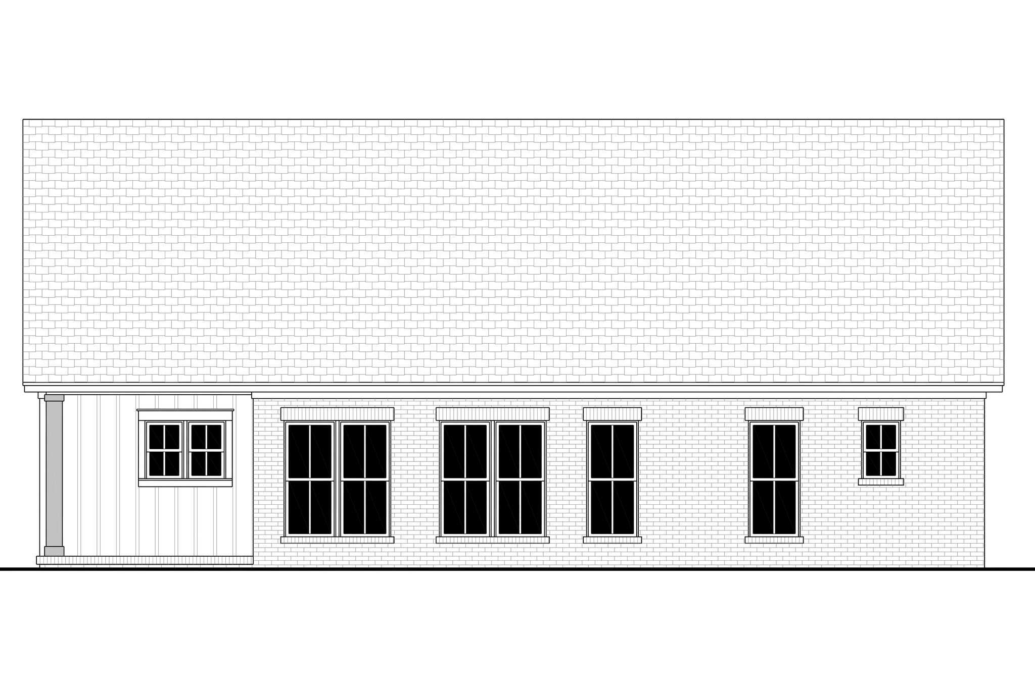 Home Plan Rear Elevation of this 3-Bedroom,1579 Sq Ft Plan -142-1570