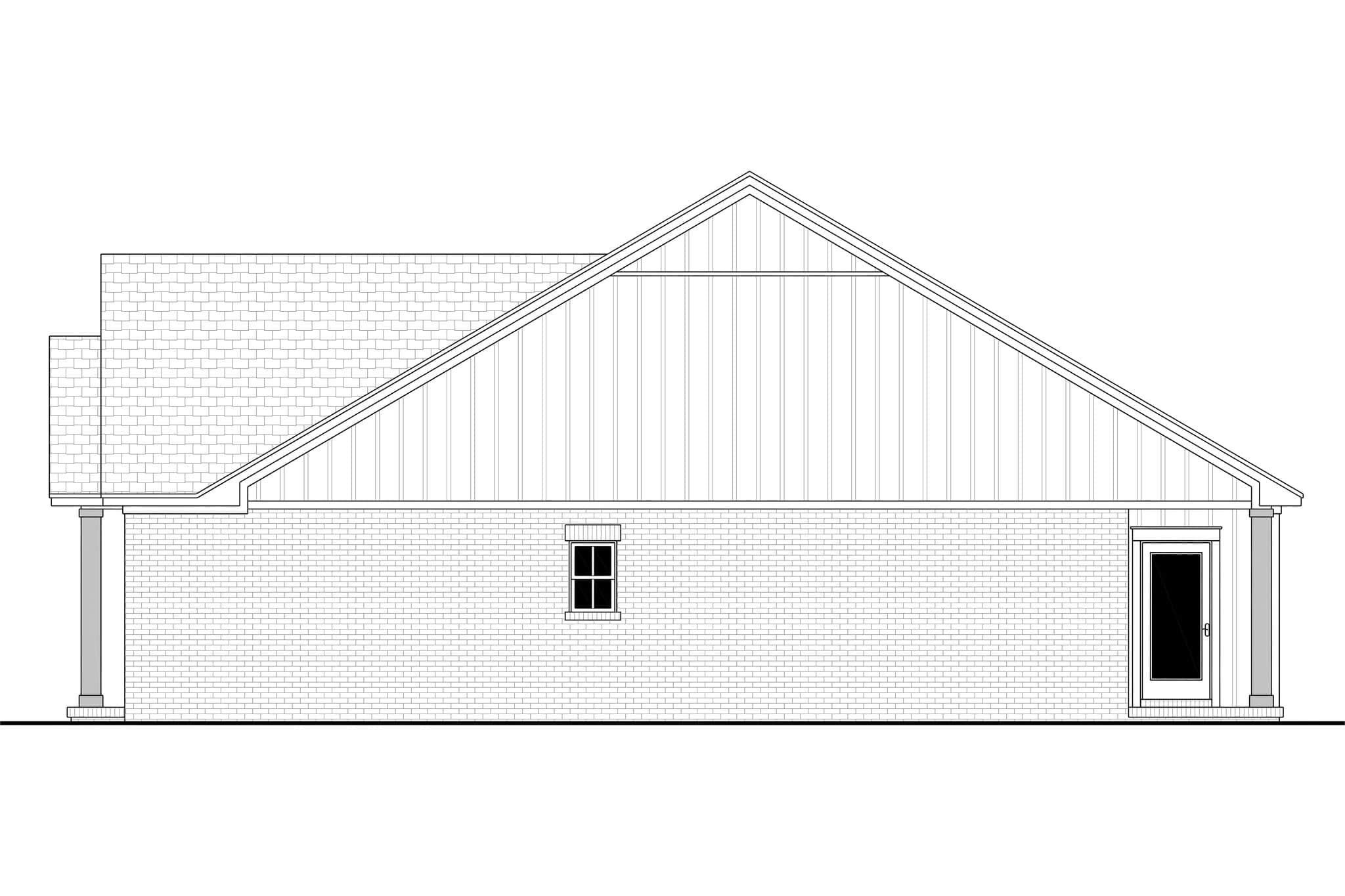 Home Plan Right Elevation of this 3-Bedroom,1579 Sq Ft Plan -142-1570