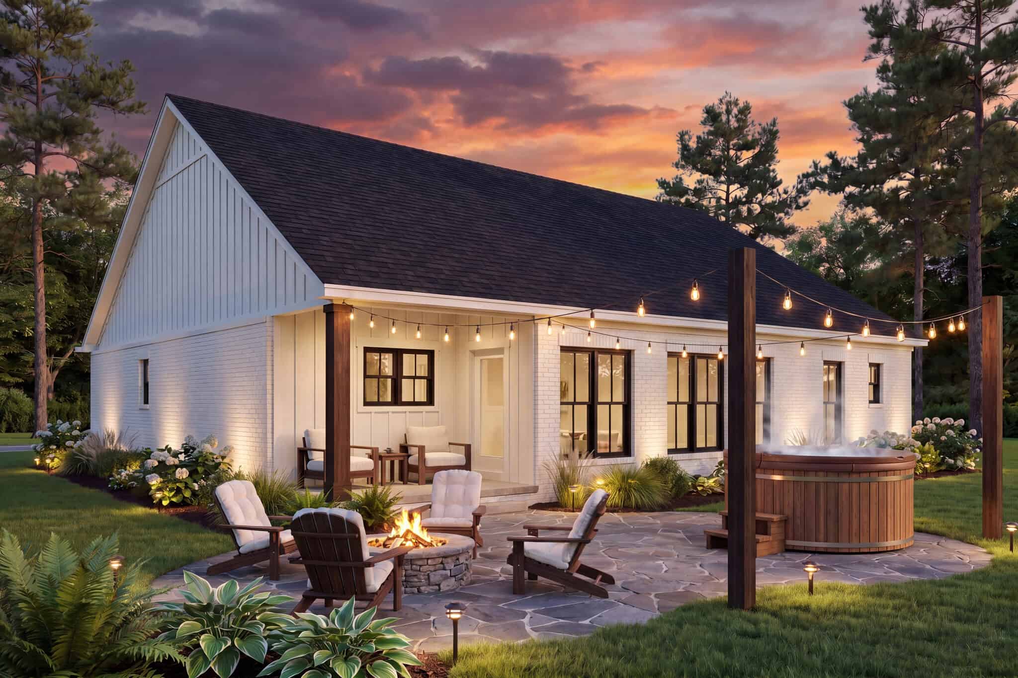 Rear View of this 3-Bedroom,1579 Sq Ft Plan -142-1570