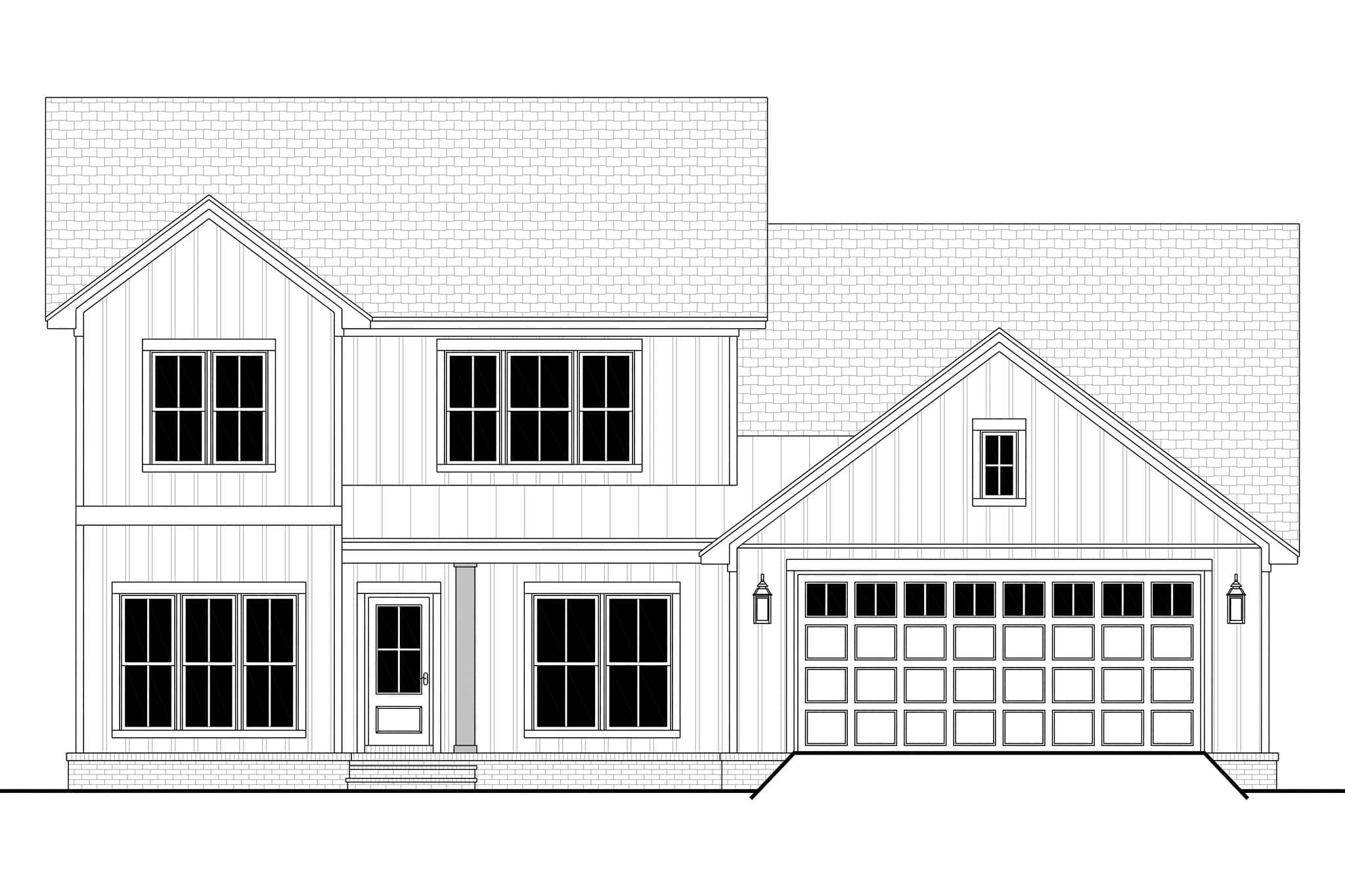 Home Plan Front Elevation of this 4-Bedroom,2200 Sq Ft Plan -142-1571
