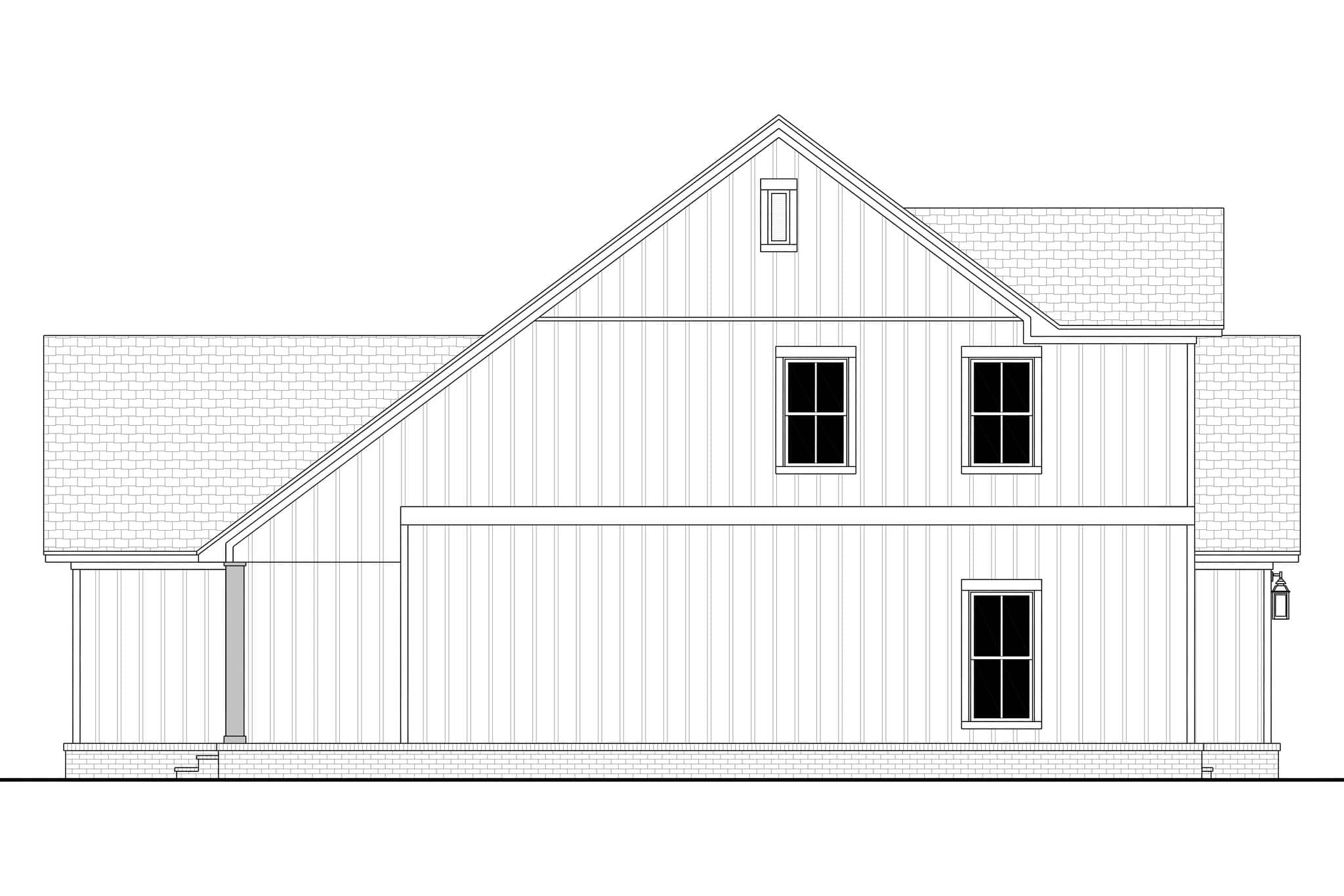 Home Plan Left Elevation of this 4-Bedroom,2200 Sq Ft Plan -142-1571