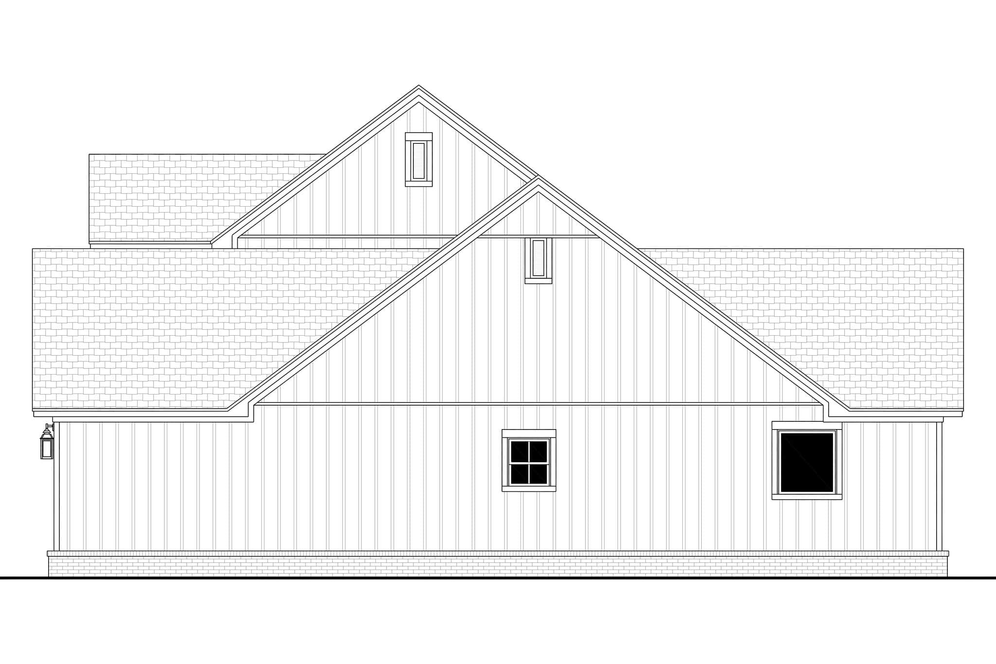Home Plan Right Elevation of this 4-Bedroom,2200 Sq Ft Plan -142-1571